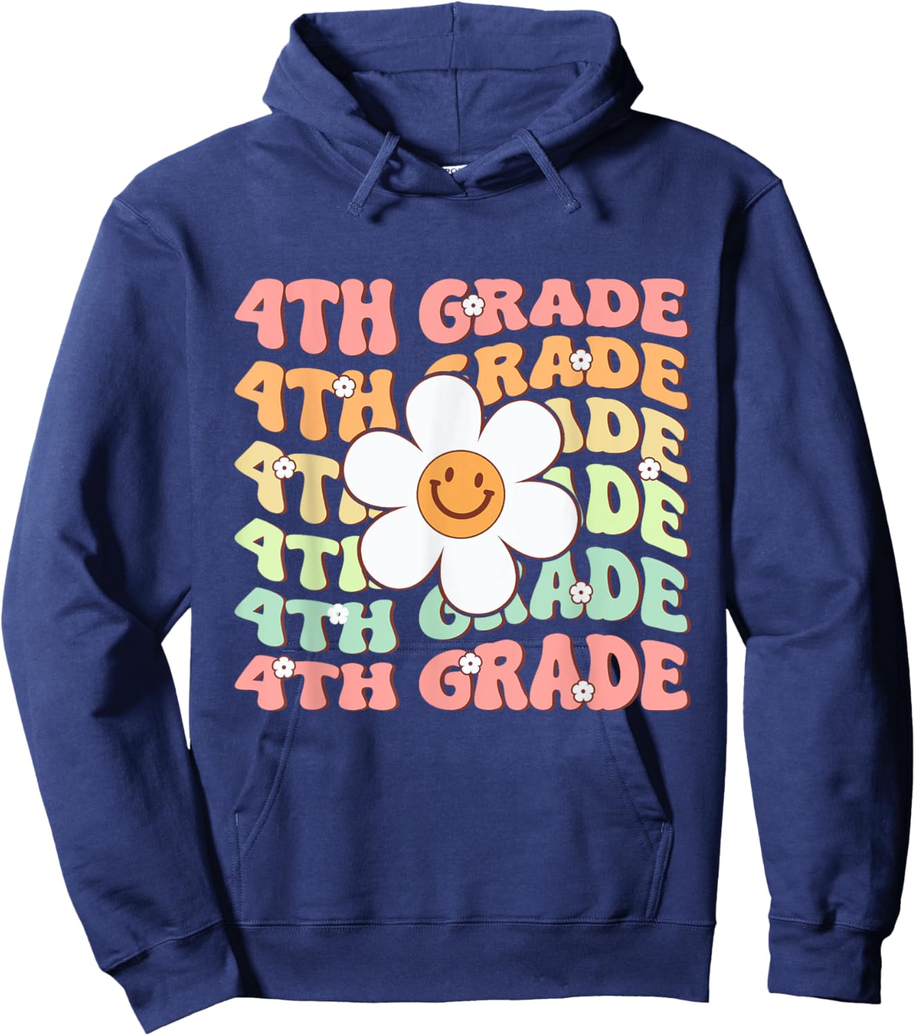 Groovy 4th Grade Back to School First Day of Fourth Grade Hoodie - Hoodie | Navy