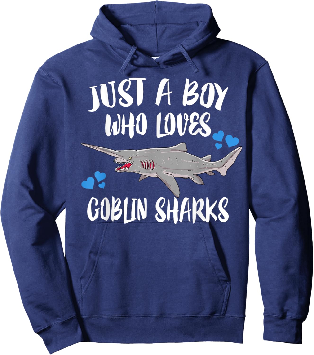 Just A Boy Who Loves Goblin Sharks Hoodie - Hoodie | Navy