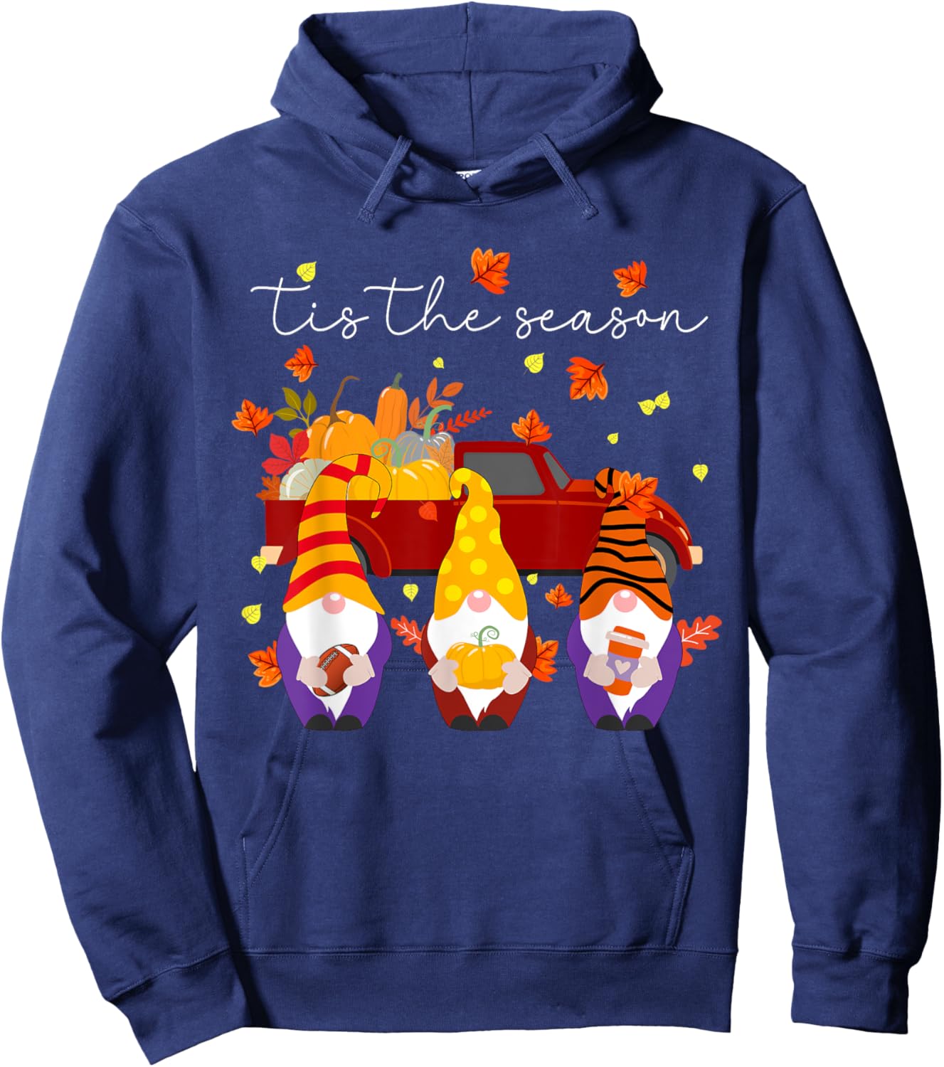 Tis The Season Fall Pumpkin Gomes Thanksgiving Football Hoodie - Hoodie | Navy