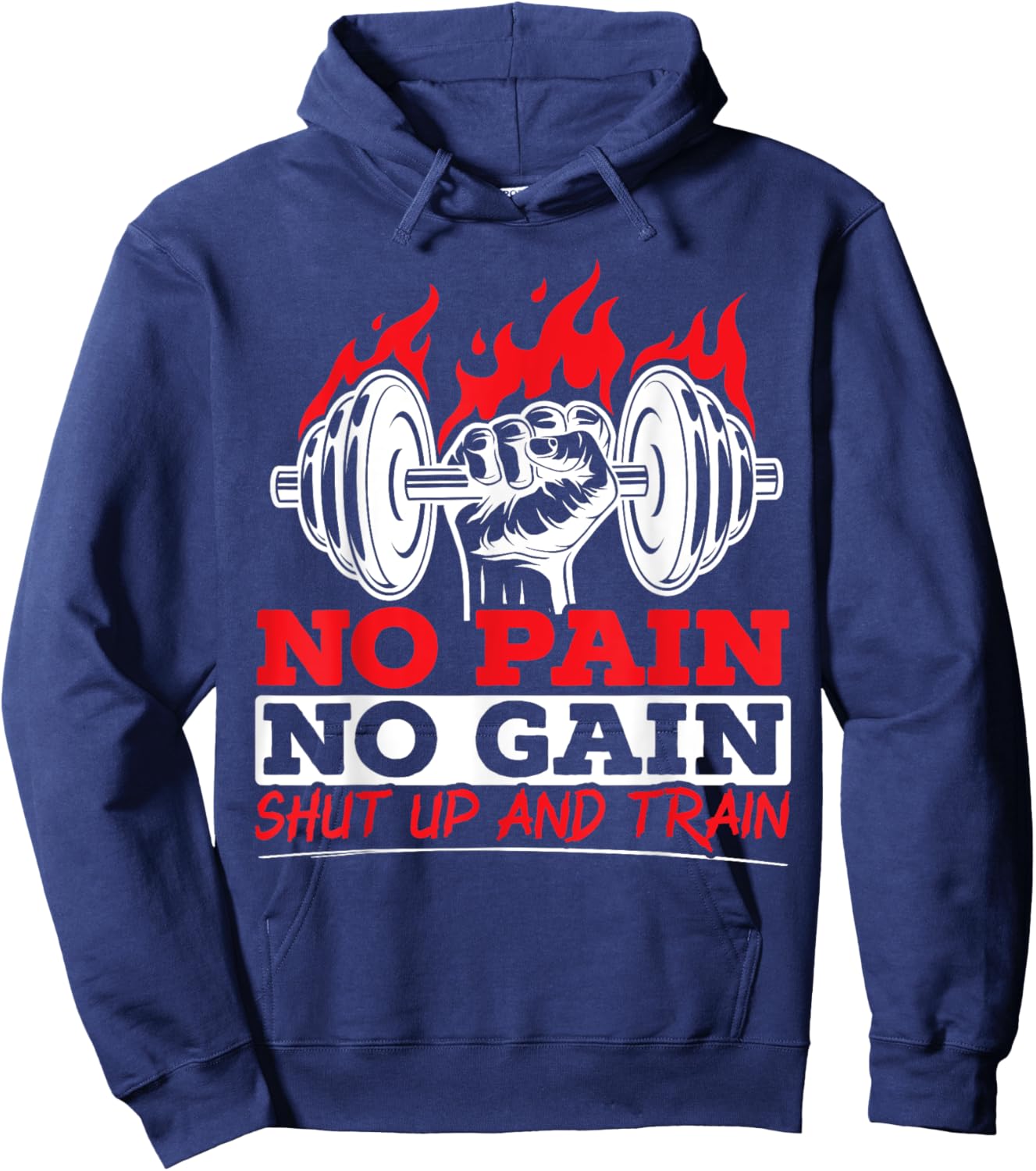 All Pain No Gains Gym Weightlifting Bodybuilding Fitness Hoodie - Hoodie | Navy