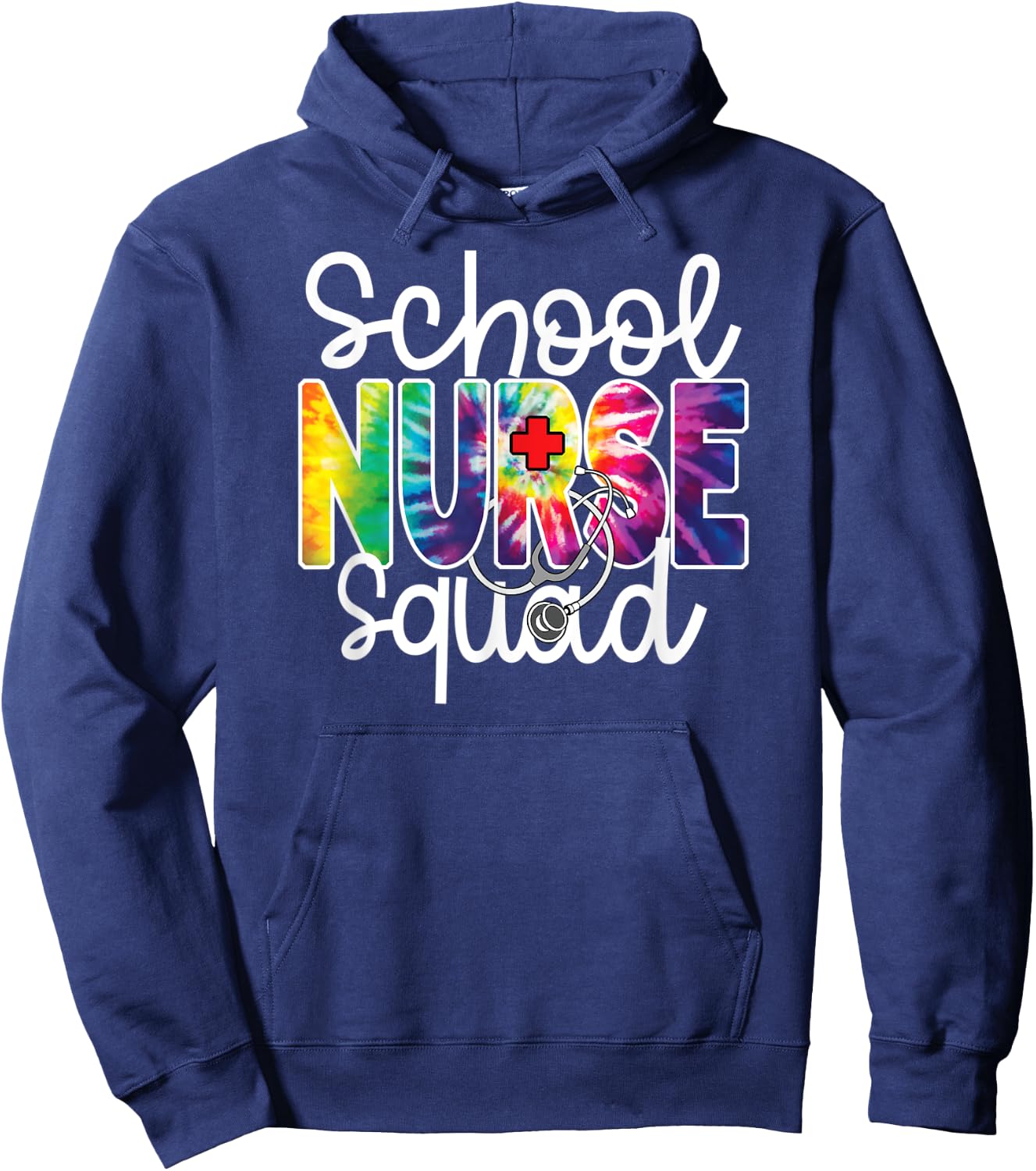 School Nurse Squad Tie Dye Appreciation Day Happy Nurse Team Hoodie - Hoodie | Navy