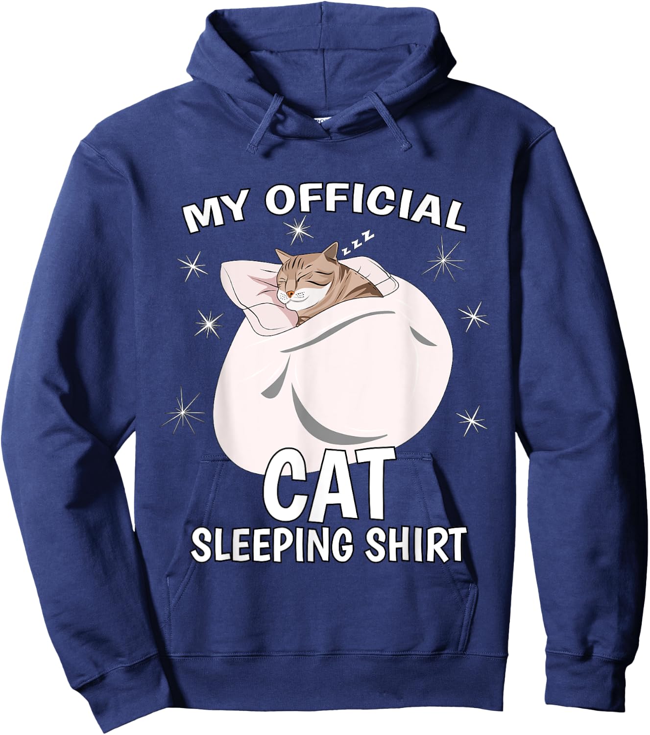 My Official Sleeping Shirt PJ Pajama Top Kitten Cat Hoodie - Hoodie | Navy