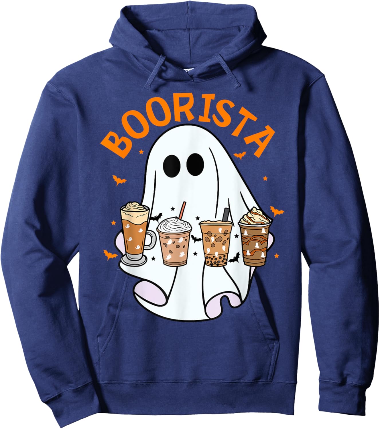 Boorista Barista Ghost Coffee Halloween Spooky Season Funny Hoodie - Hoodie | Navy
