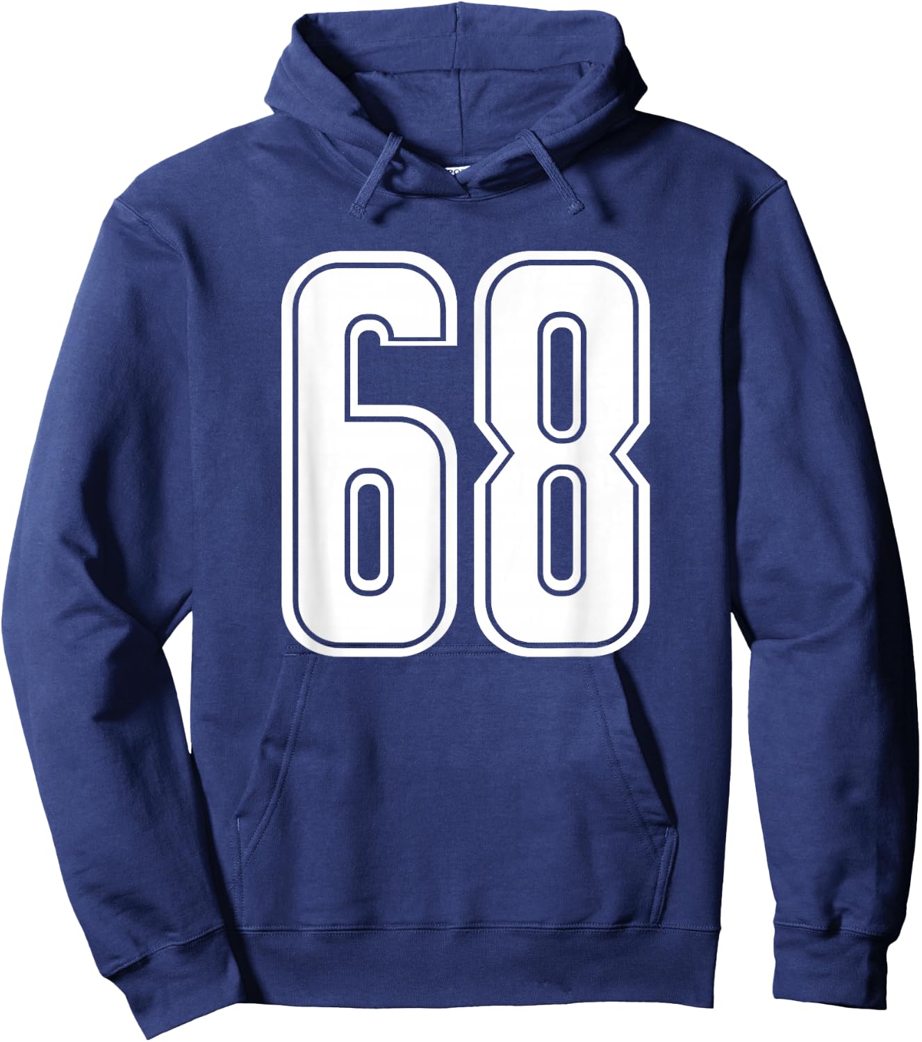 Number #68 White Sport Number 68 Hoodie - Hoodie | Navy