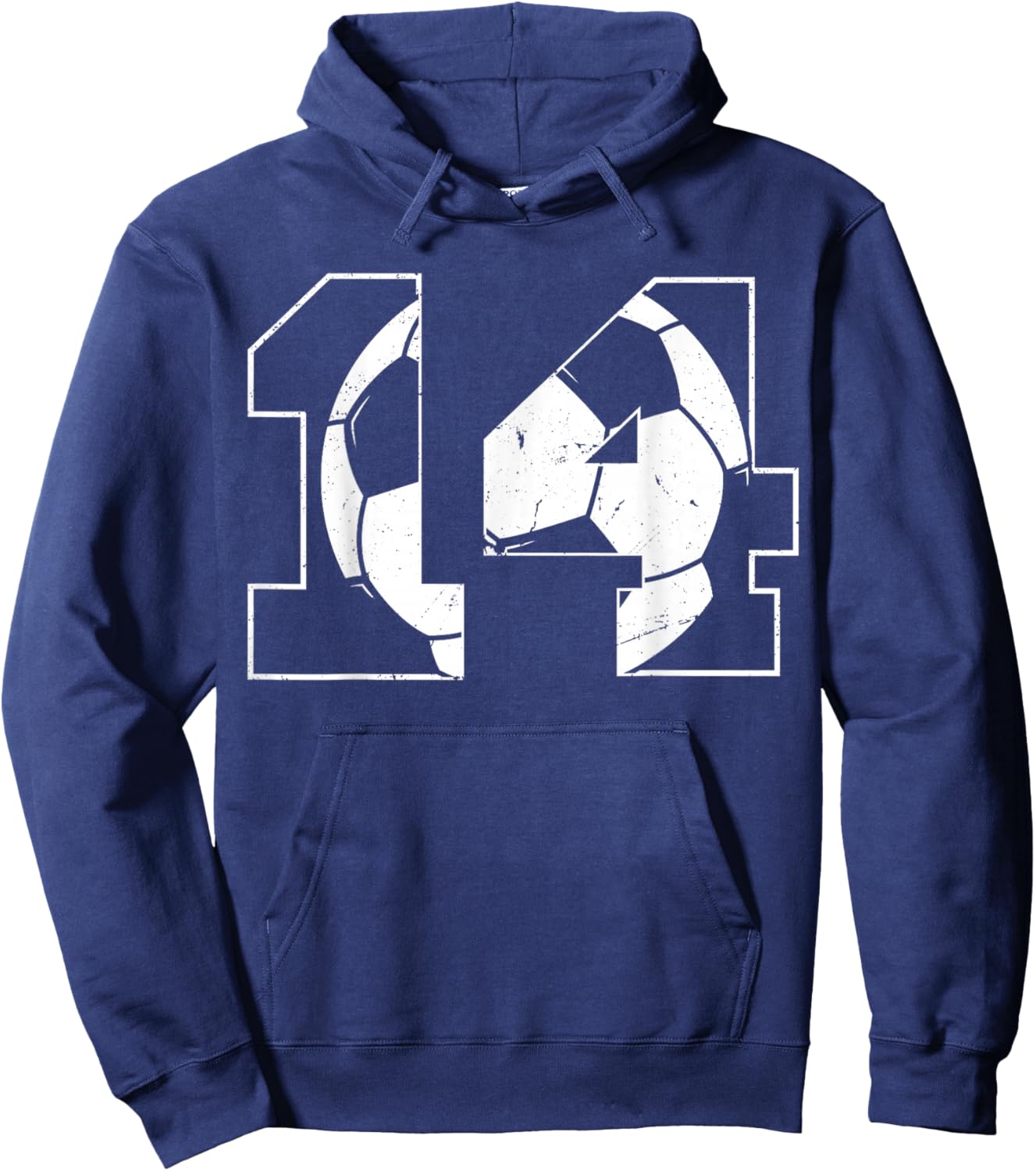 14th Birthday Boy Soccer Player Football 14 Years Old Hoodie - Hoodie | Navy