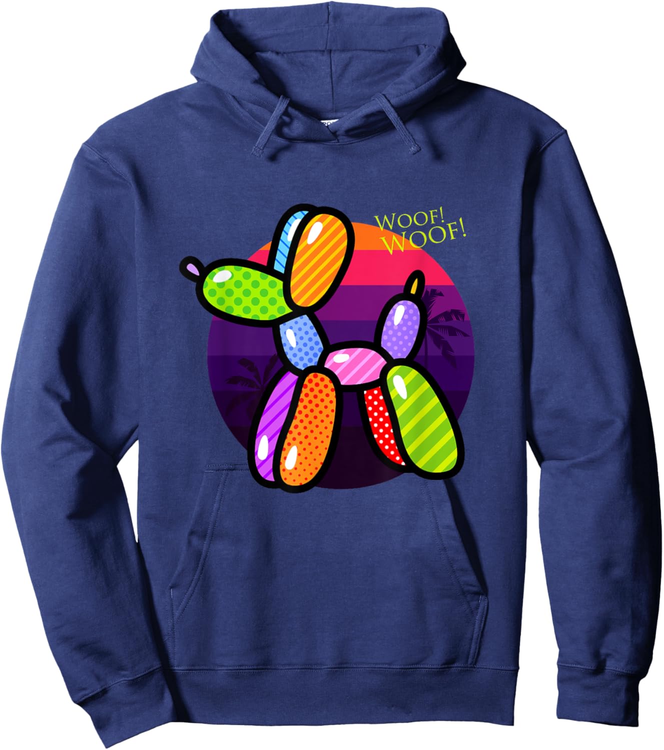 Poodle Dog Balloon Animal Illustration Graphic Designs Hoodie - Hoodie | Navy