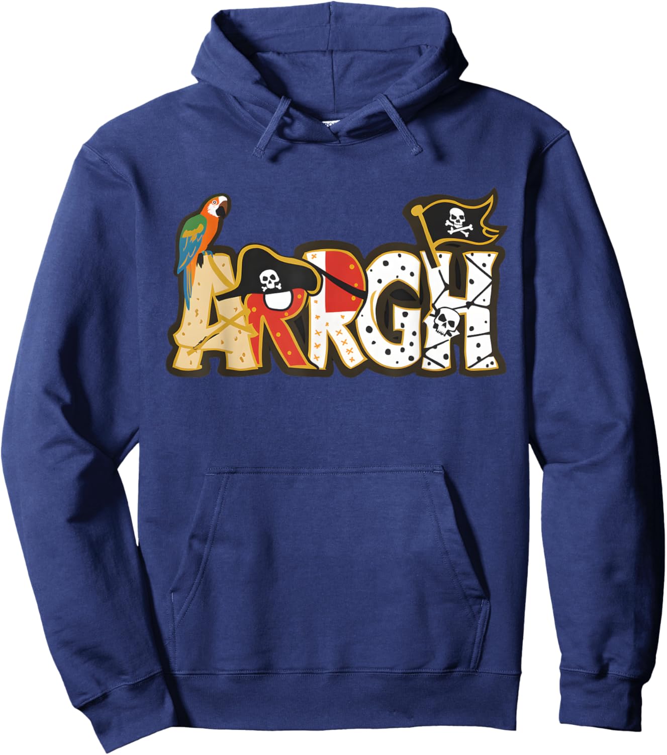Fun ARRGH Pirate Style Pirate Costume ARGH Pirate Hoodie - Hoodie | Navy