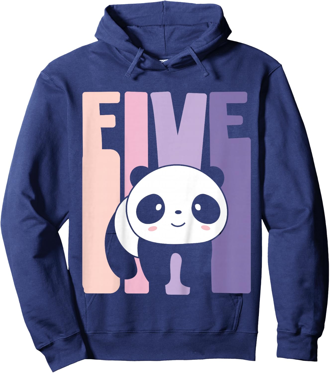 5 Year Old Cute Panda Birthday Girl 5th B-day Hoodie - Hoodie | Navy