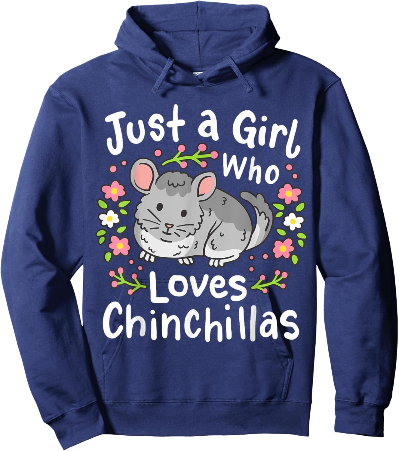 Chinchilla Funny Just a Girl Who Loves Chinchillas Hoodie - Hoodie | Navy
