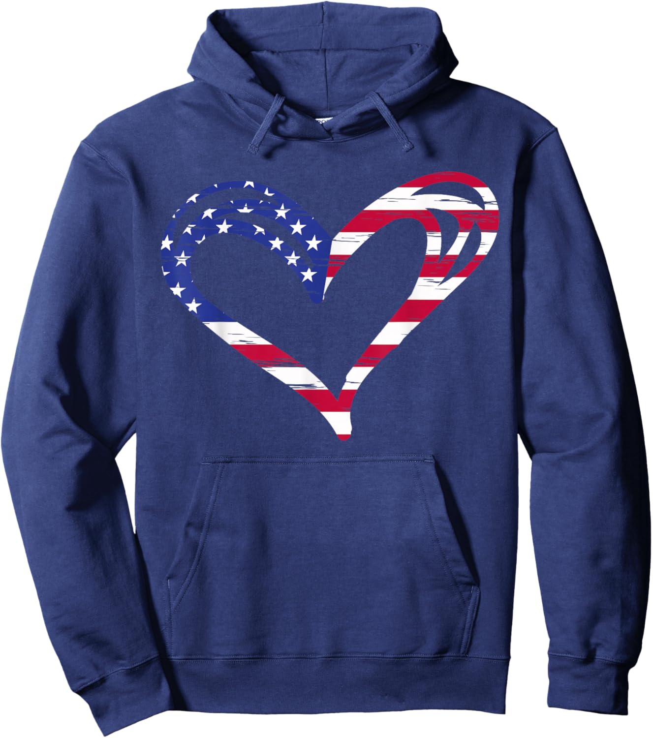 USA Flag Heart American Patriotic Armed Forces Memorial Day Small Hoodie - Hoodie | Navy