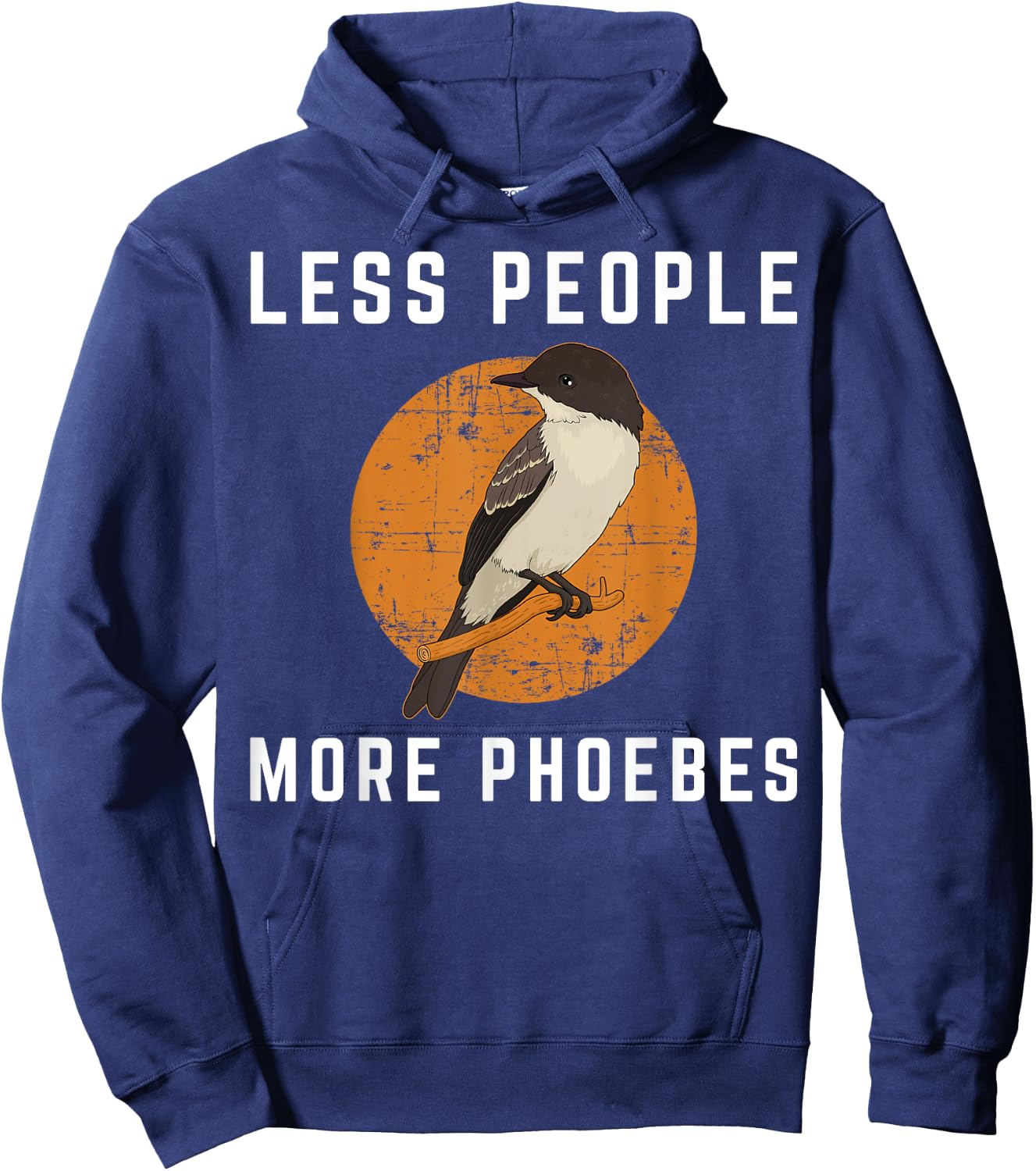 Less People Birder Birdwatching Eastern Phoebe Bird Hoodie - Hoodie | Navy