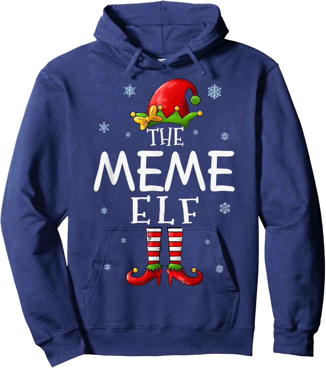 The Meme Elf Funny Grandma Xmas Groupe Matching Christmas Hoodie - Hoodie | Navy
