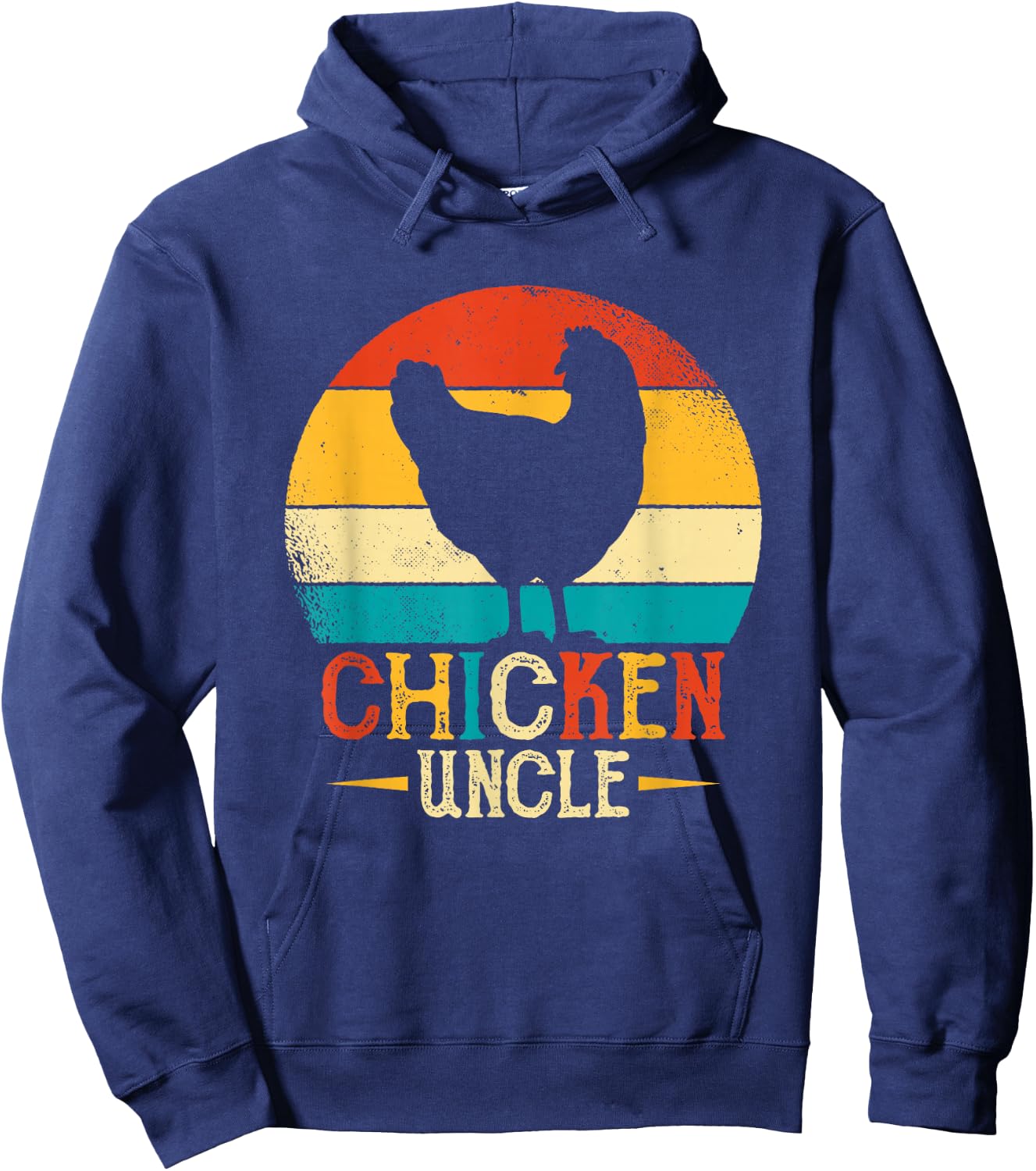 Chicken Lover Uncle Design - Chicken Uncle Poultry Farmer Hoodie - Hoodie | Navy