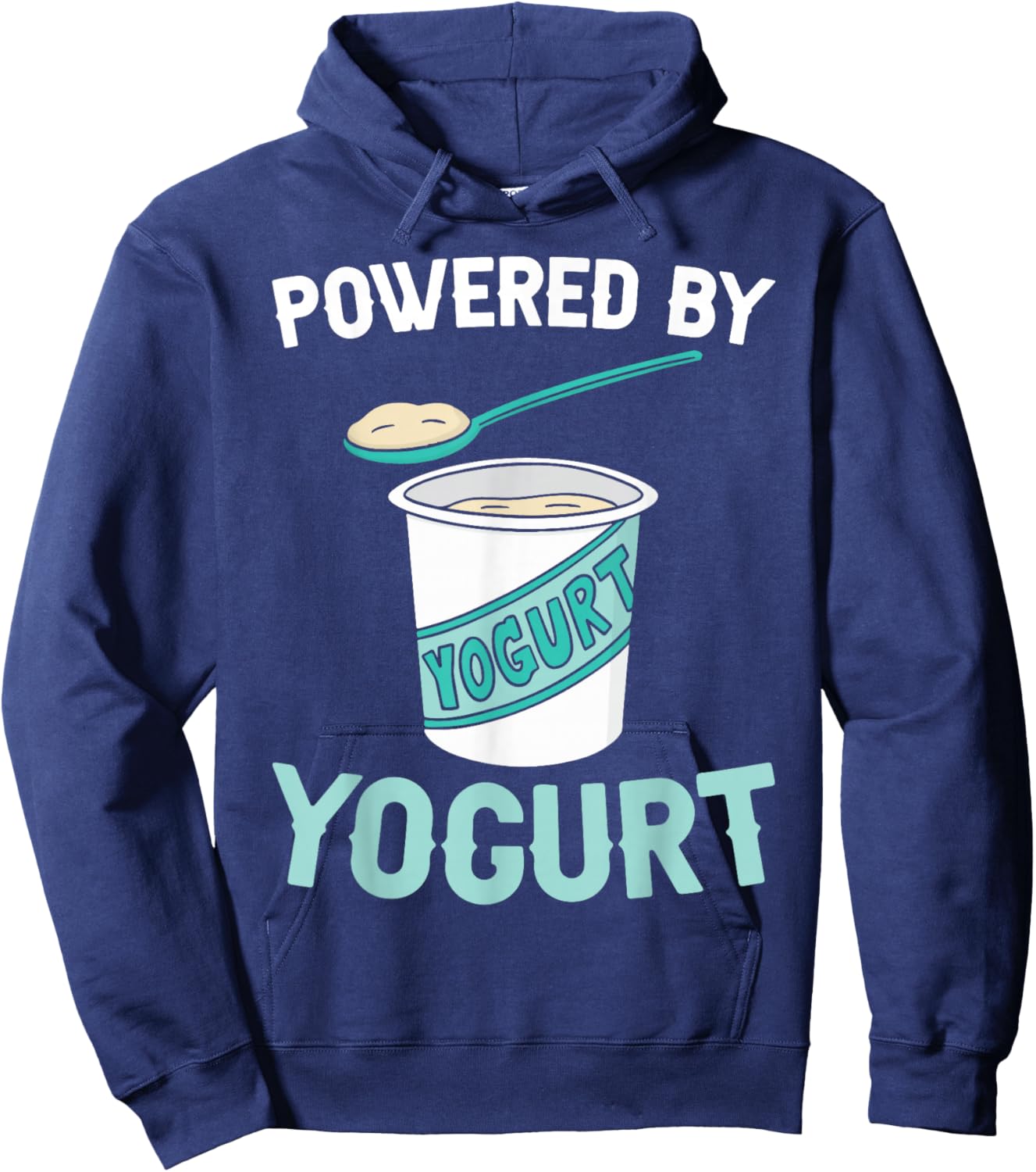 Funny Powered By Yogurt Shirt Dairy Products Hoodie - Hoodie | Navy