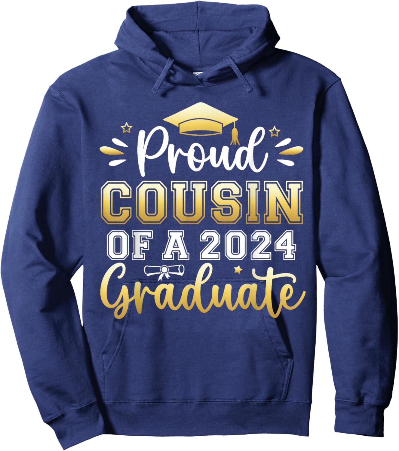 Proud Cousin of a 2024 Graduate Senior Graduation Men Women Hoodie - Hoodie | Navy