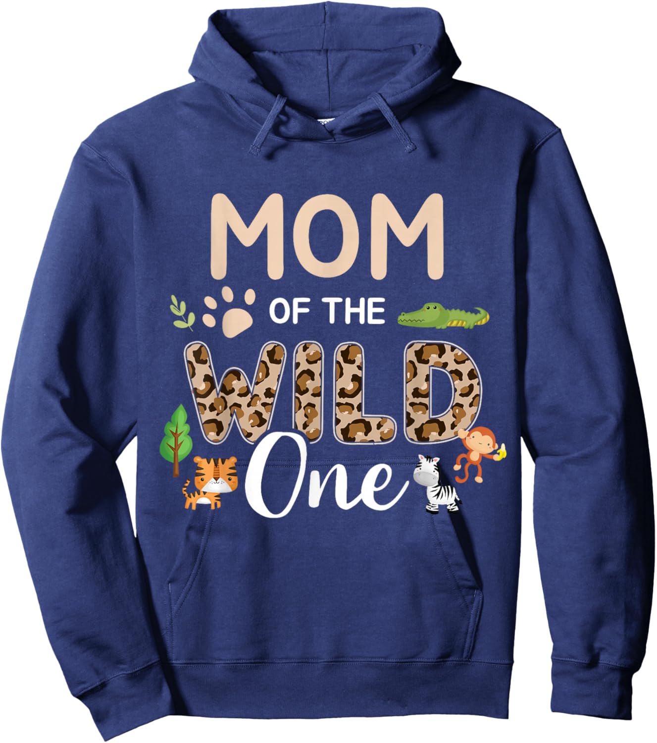 Mom of the wild one birthday girl matching family party Hoodie - Hoodie | Navy