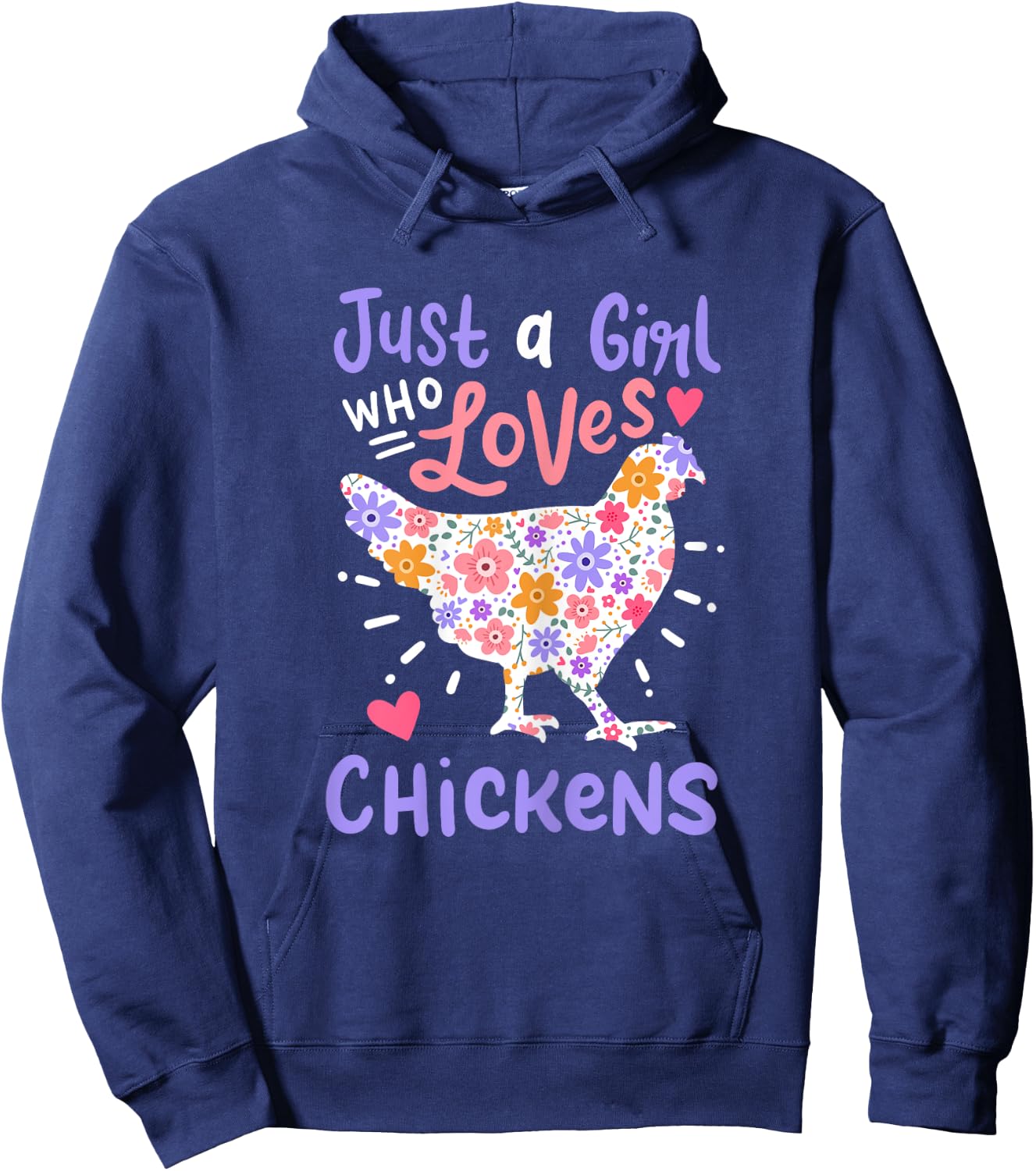 Chicken Hen Love Cute Funny Gift Hoodie - Hoodie | Navy