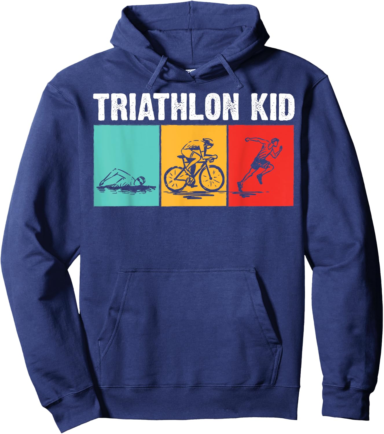 Cool Triathlon For Kids Boys Swimming Running Swim Bike Run Hoodie - Hoodie | Navy