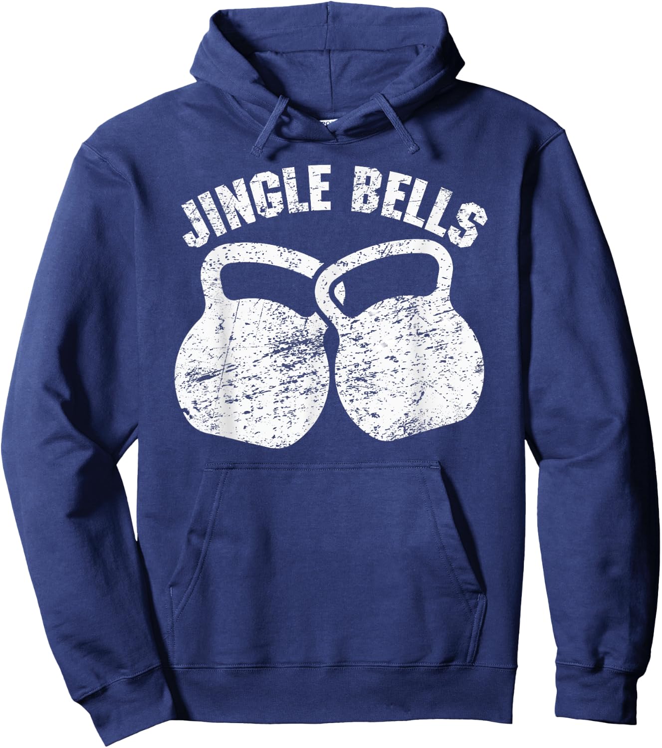 Funny Kettlebell T Shirt Christmas Jingle Bells workout Hoodie - Hoodie | Navy