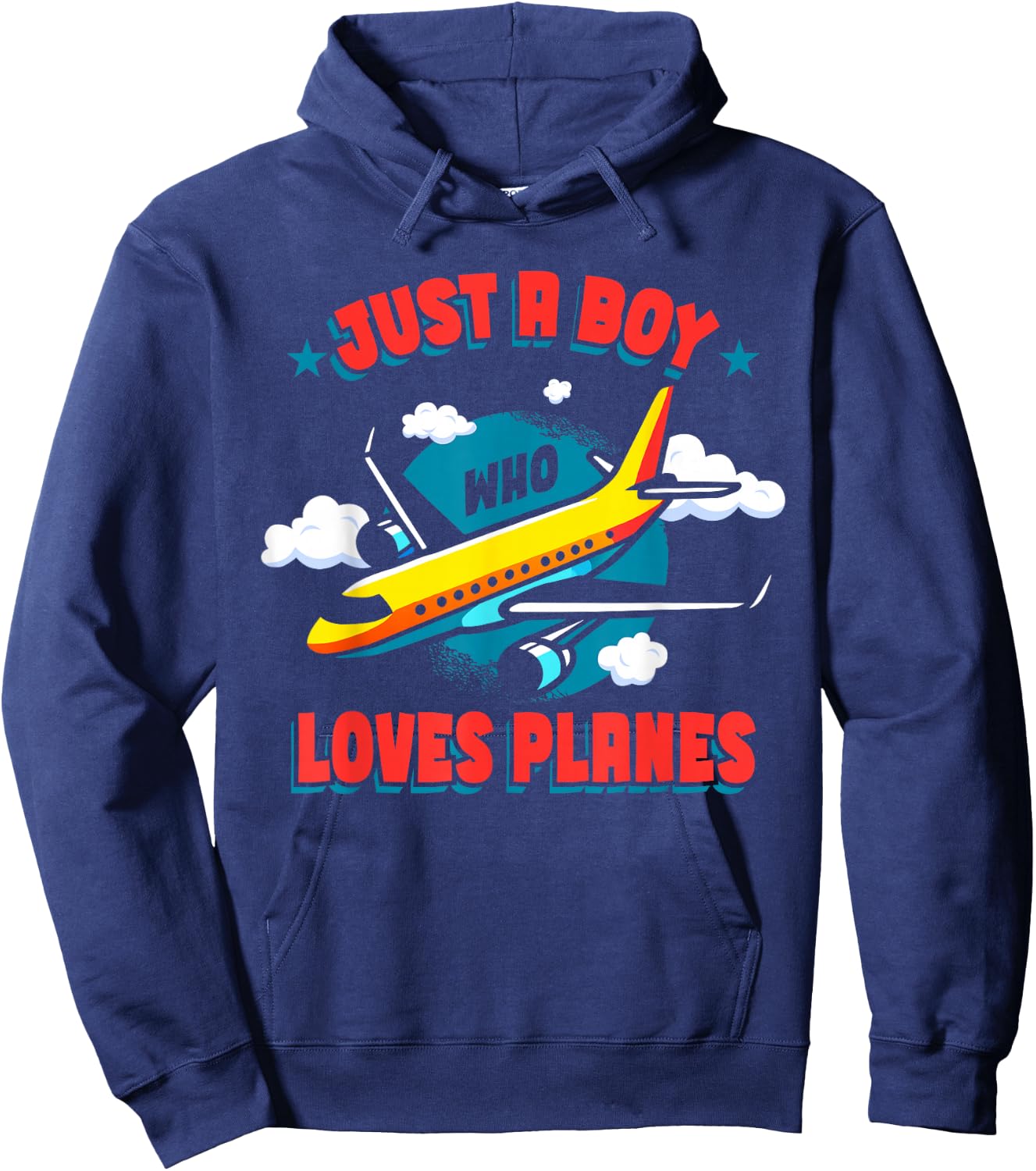 Just A Boy Who Loves Planes Airplane Kids Pilot Hoodie - Hoodie | Navy