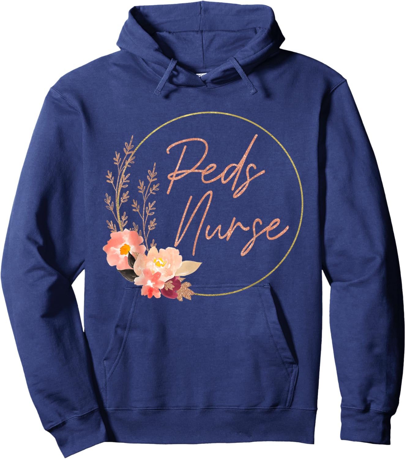 Pediatric Nurse Flower PEDS Nursing Appreciation Pediatric Hoodie - Hoodie | Navy