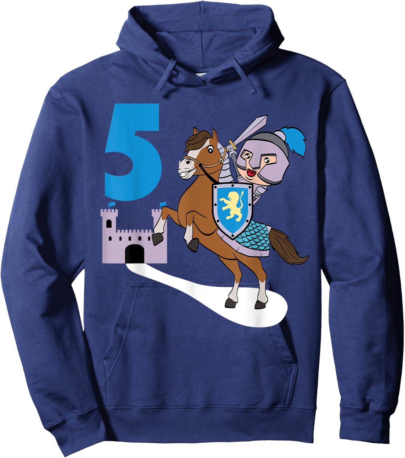 Children's Knight 5th Birthday Castle Castle Armor Medieval Hoodie - Hoodie | Navy
