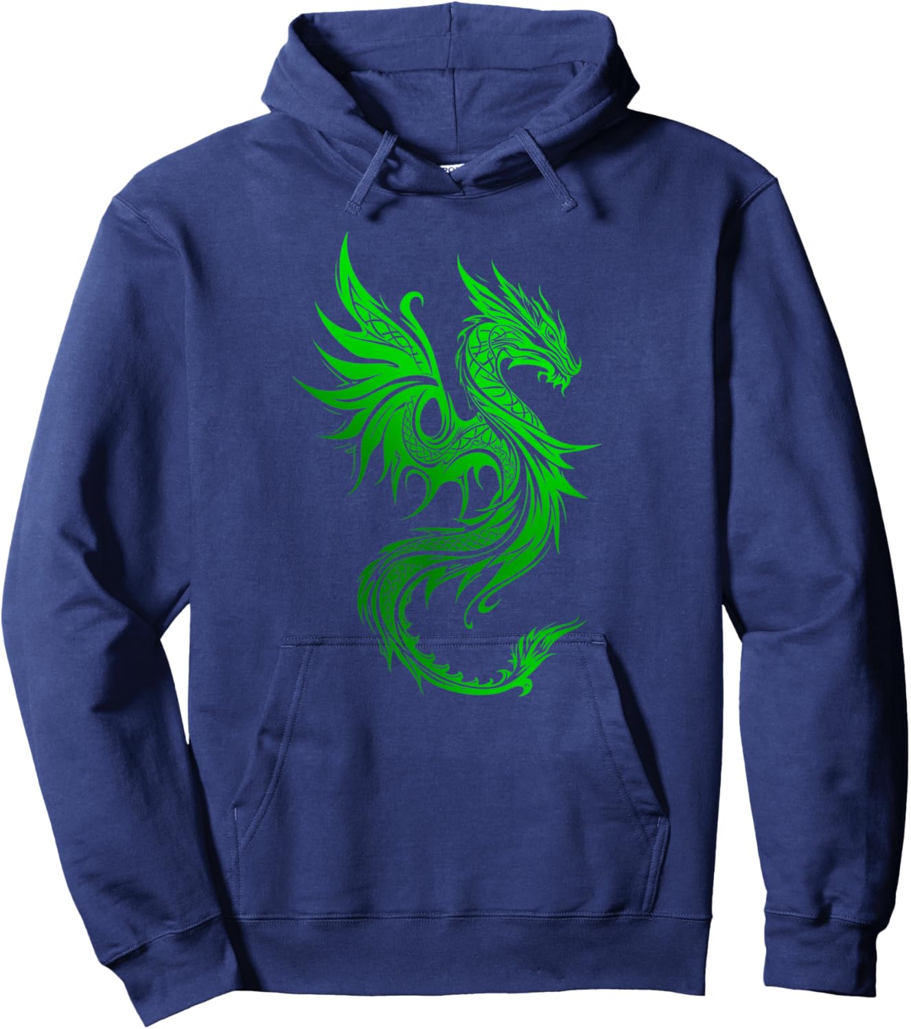 Beautiful Celtic Irish Green Tribal Dragon Fantasy Art Hoodie - Hoodie | Navy
