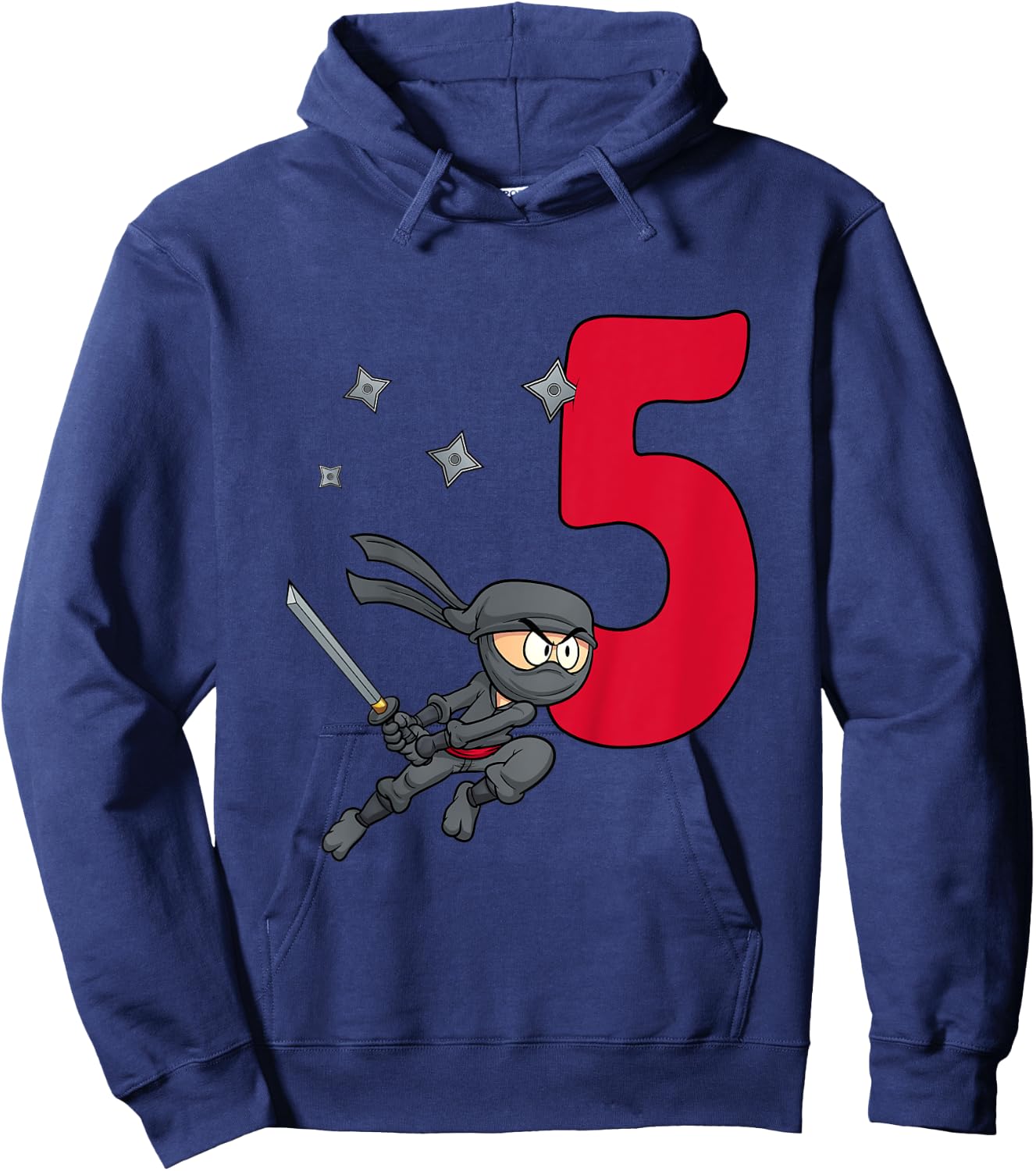 Kids 5th Birthday Boy Gift Ninja Shirt For Boys five Years Hoodie - Hoodie | Navy