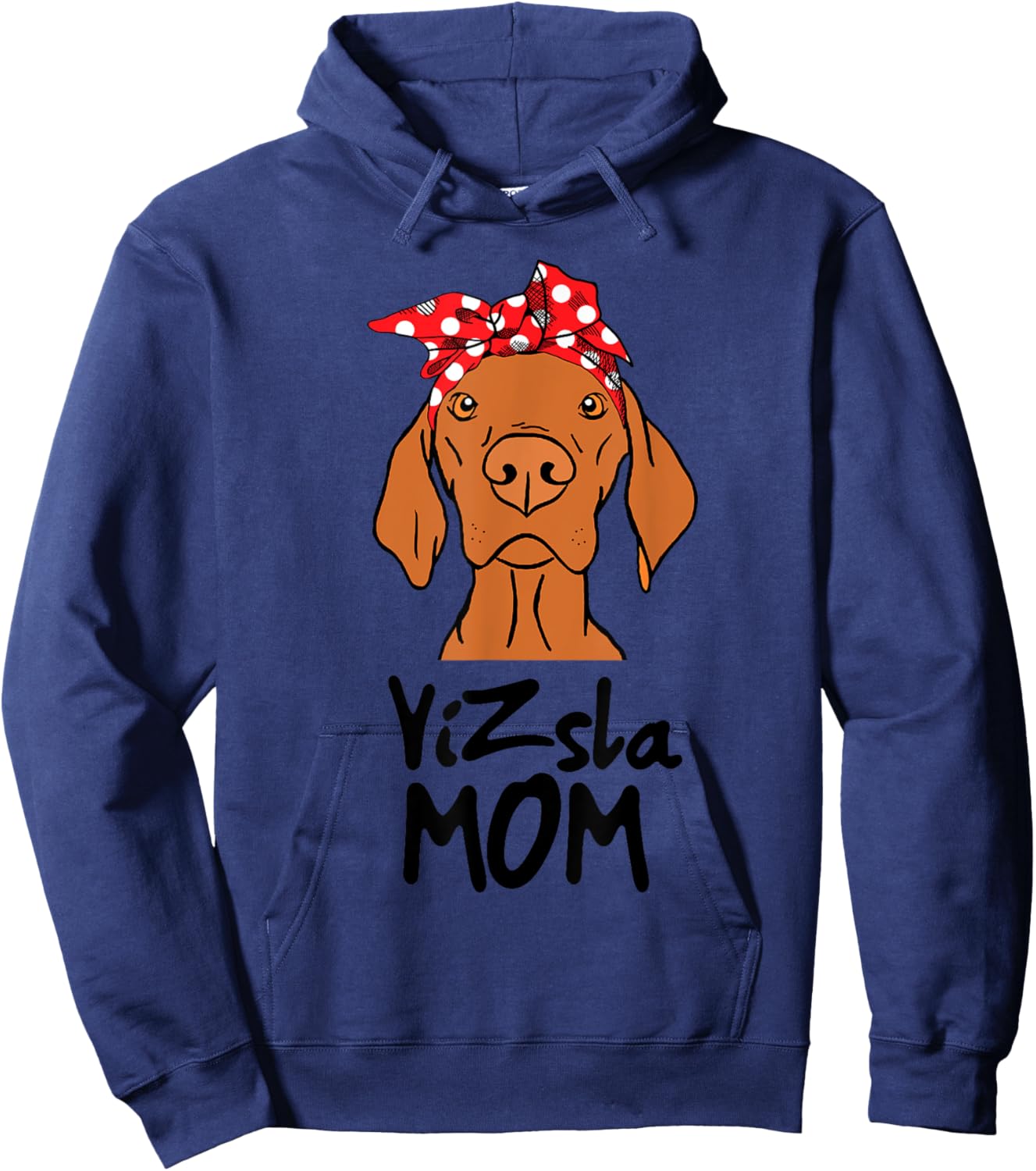 DOG UNIVERSE VIZSLA MOM - -Adults, Grey, Small, Short Sleeve Hoodie - Hoodie | Navy