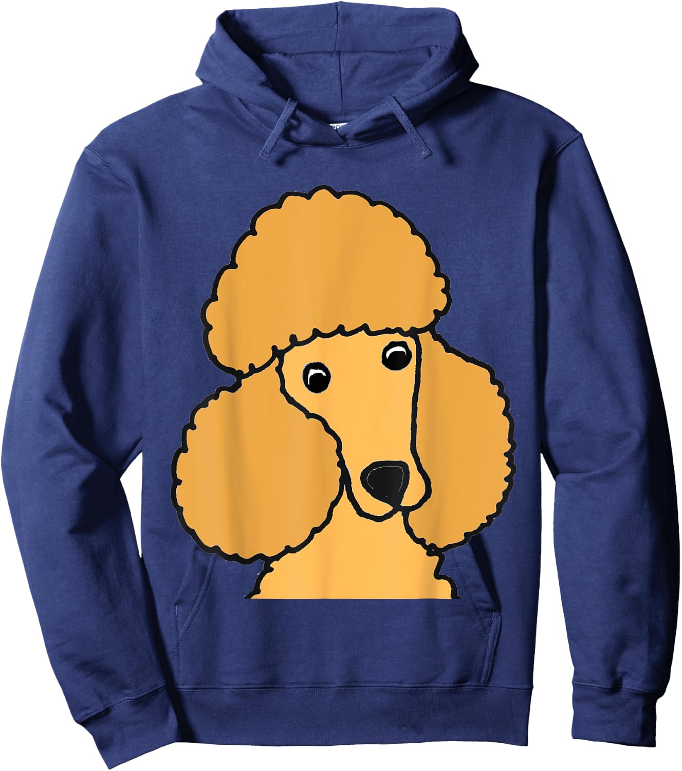 Smileteespetsa Cute Apricot Miniature Poodle Dog Face Art Hoodie - Hoodie | Navy