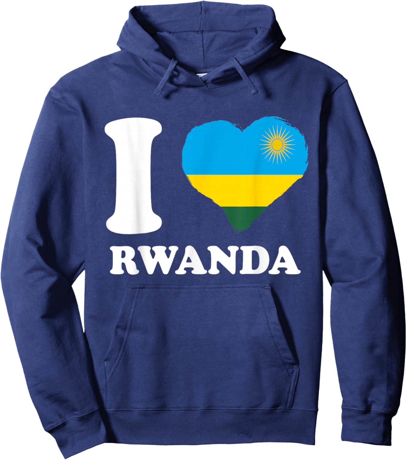 I Love Rwanda Rwandan Pride Rwandan Flag Rwandan Roots Hoodie - Hoodie | Navy