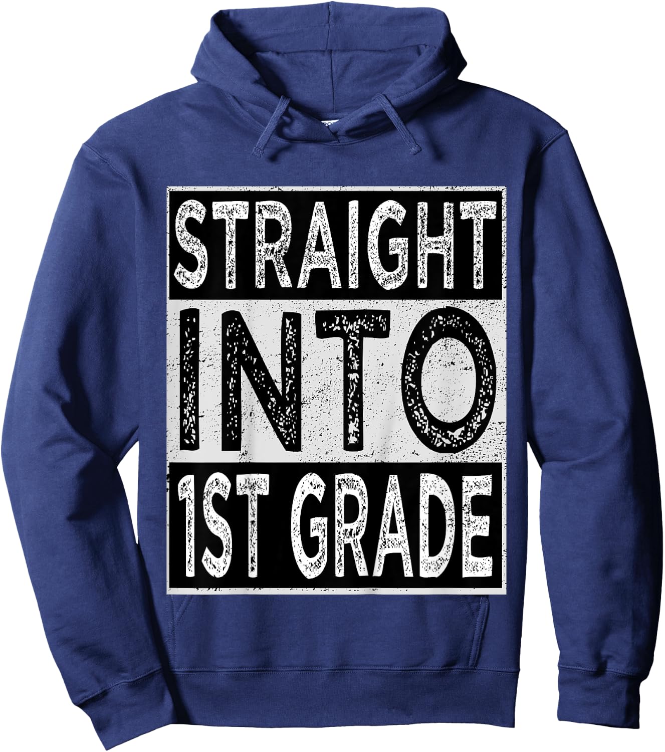 Straight Into 1st Grade Back To School First Day Boys Hoodie - Hoodie | Navy