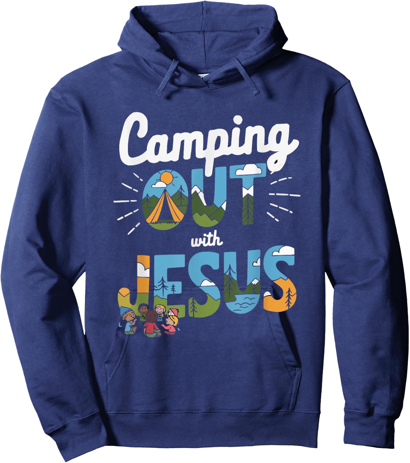 Camping Jesus Christ Religion Christian Camper Christianity Hoodie - Hoodie | Navy