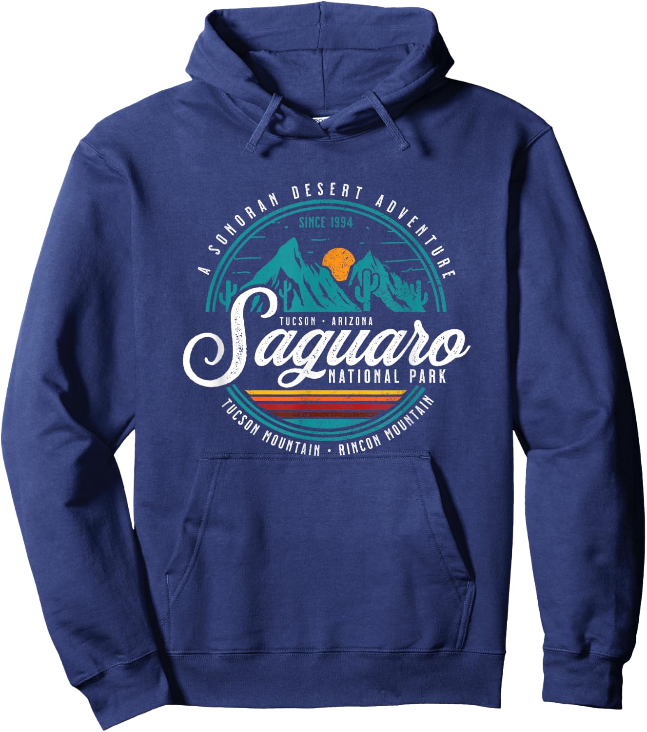 Vintage Saguaro National Park Arizona USA Novelty Souvenir Hoodie - Hoodie | Navy