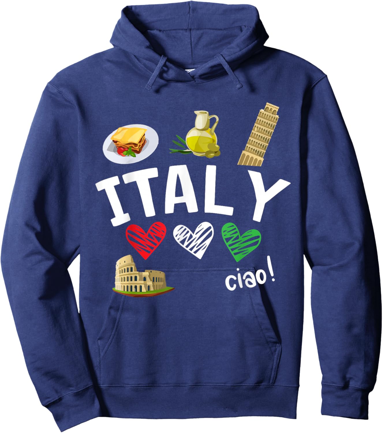 Love Italy and Everything Italian Culture Hoodie - Hoodie | Navy