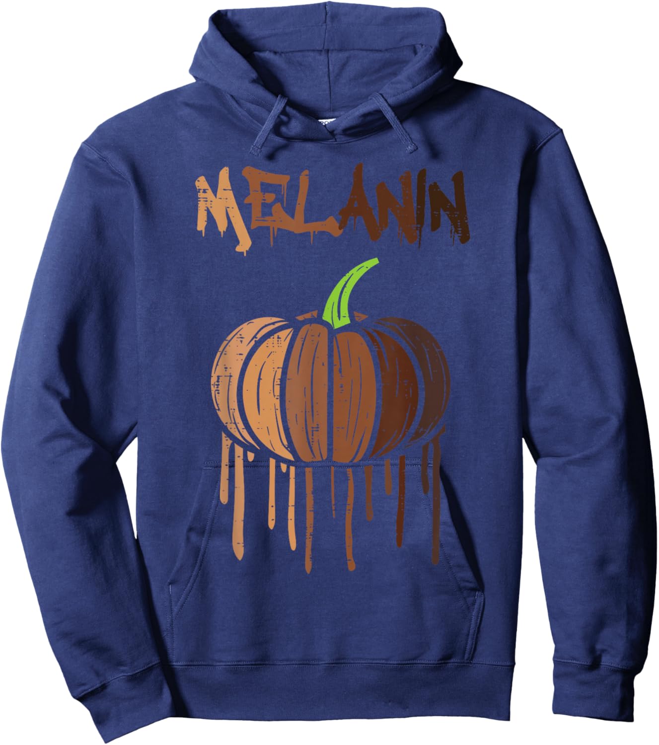 Pumpkin Drippin Melanin Halloween Black Lives Matter BLM BHM Hoodie - Hoodie | Navy