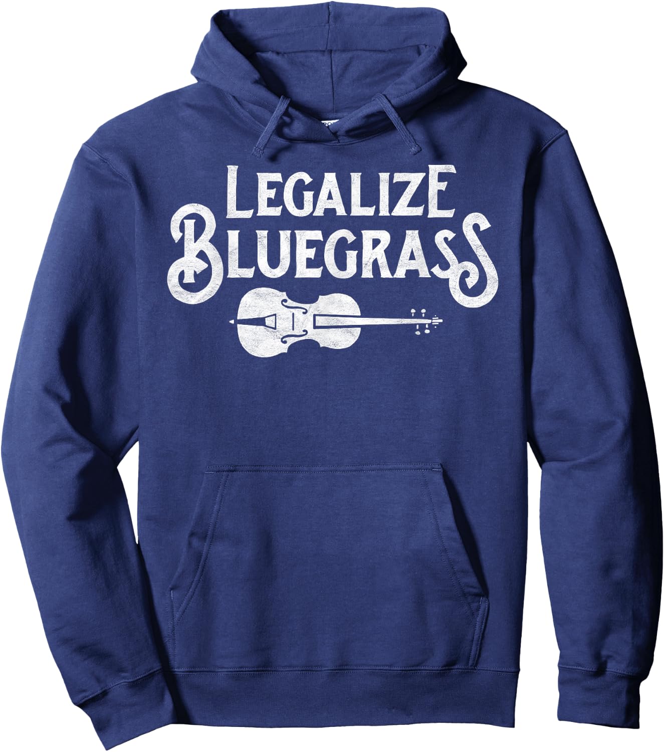 Legalize Bluegrass! Funny Vintage Fiddle Violin Graphic Hoodie - Hoodie | Navy