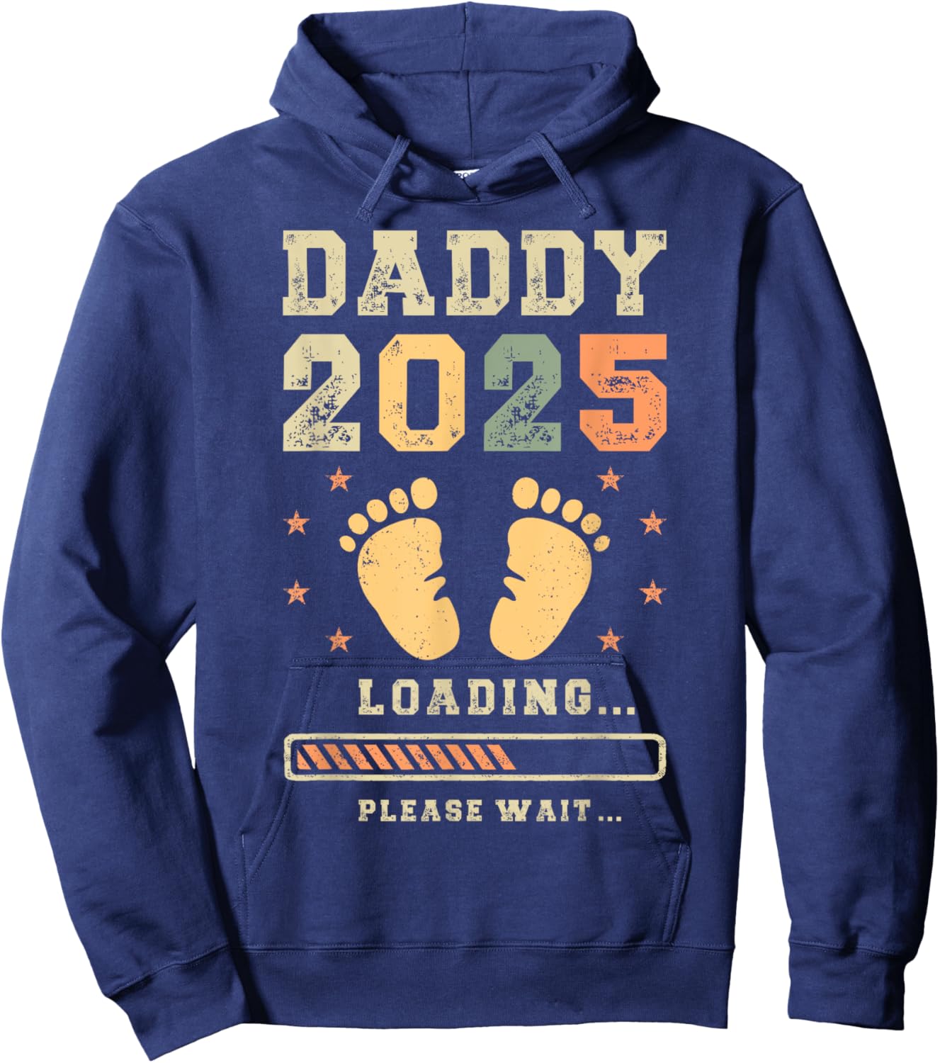 Daddy 2025 Loading, Baby Announcement, Expecting Dad To Be Hoodie - Hoodie | Navy