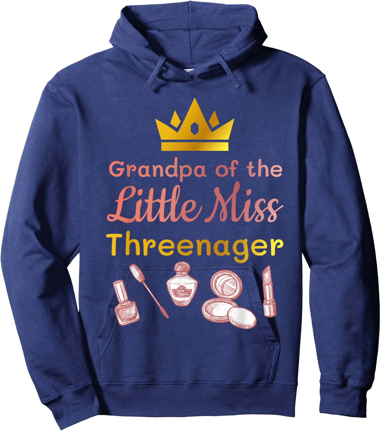 Grandpa of the Miss Threenager Spa 3rd Birthday Party Hoodie - Hoodie | Navy