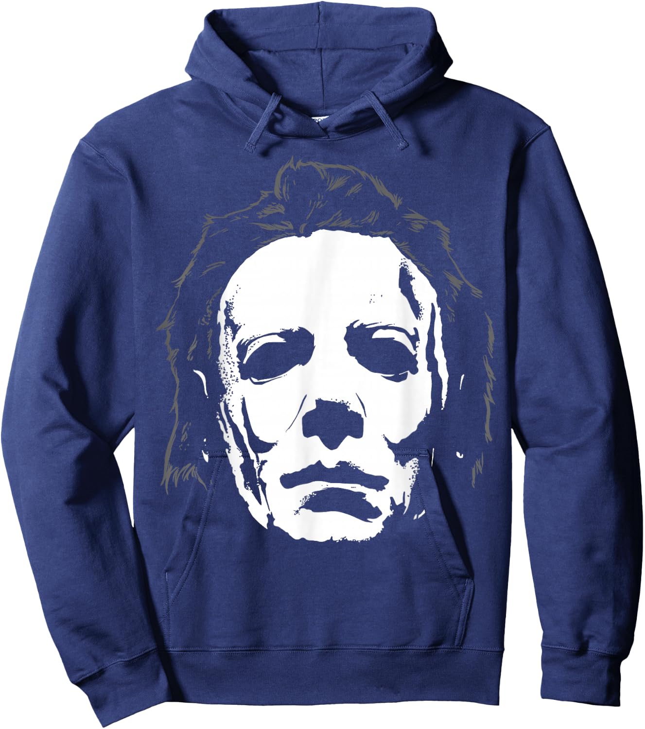 Halloween Michael Myers Mask Big Face Hoodie - Hoodie | Navy