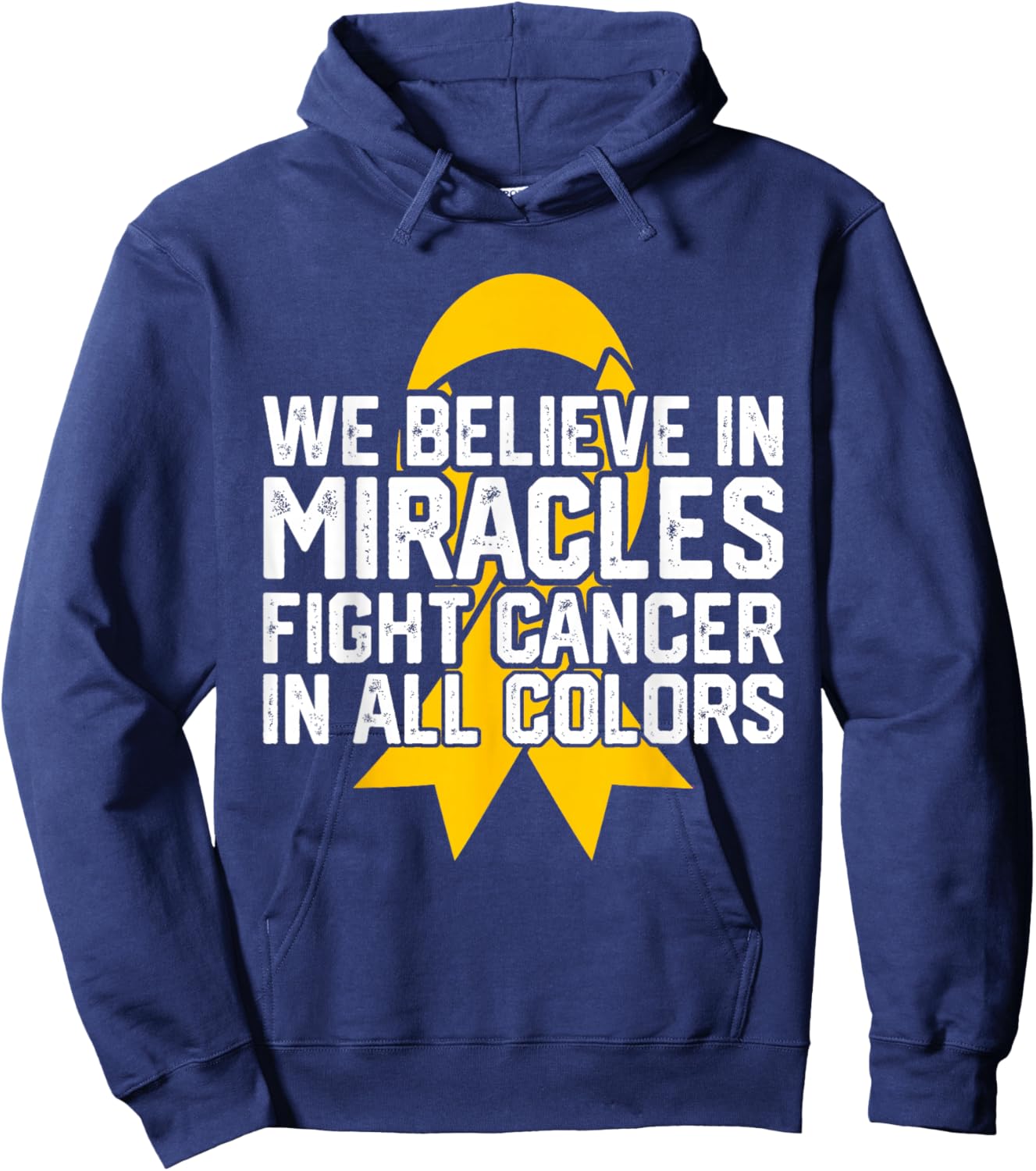 We Believe in Miracles Fight Cancer in All Color Butterfly Hoodie - Hoodie | Navy