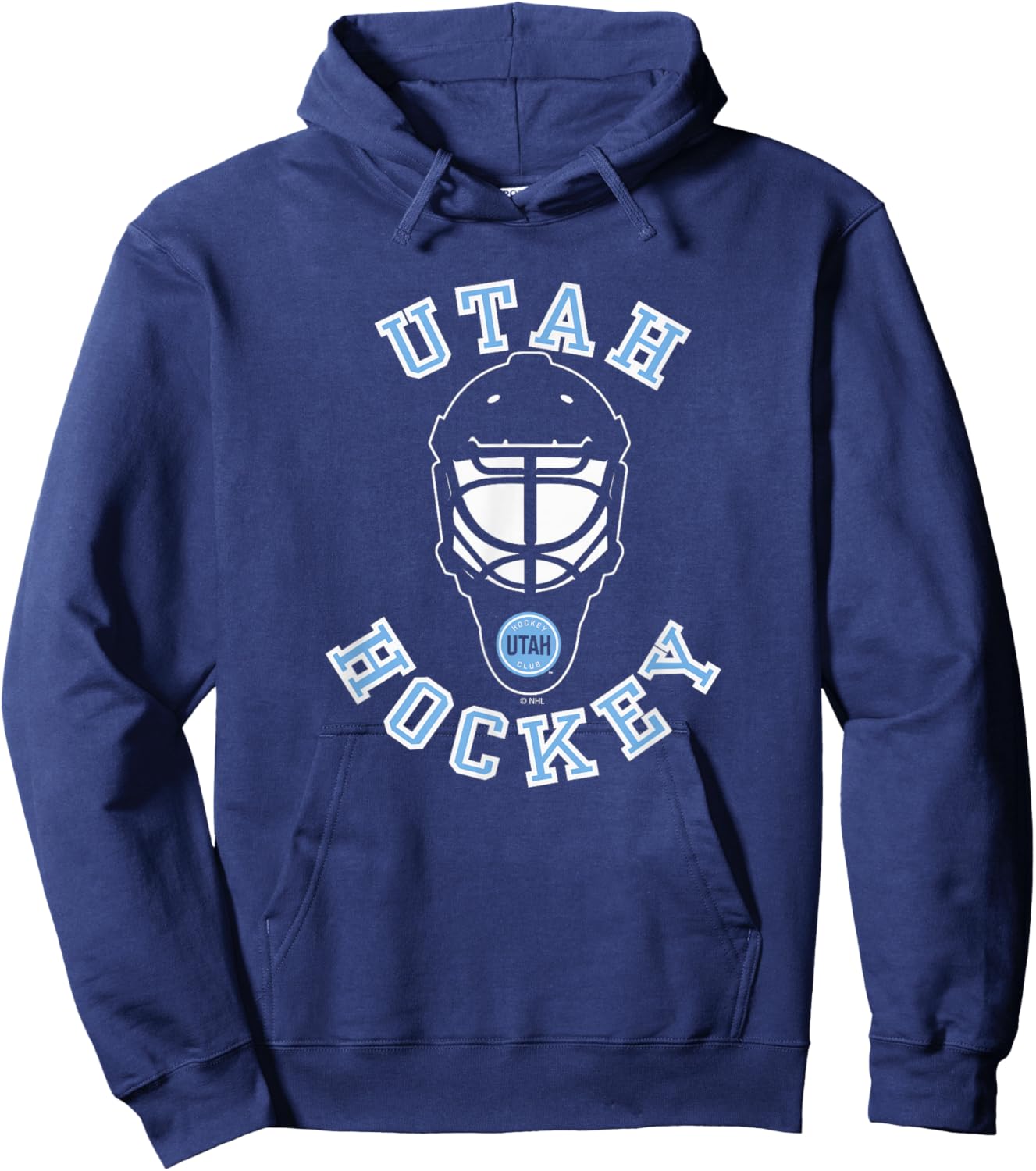 Utah Hockey Club Hockey Mask Black Officially Licensed Hoodie - Hoodie | Navy