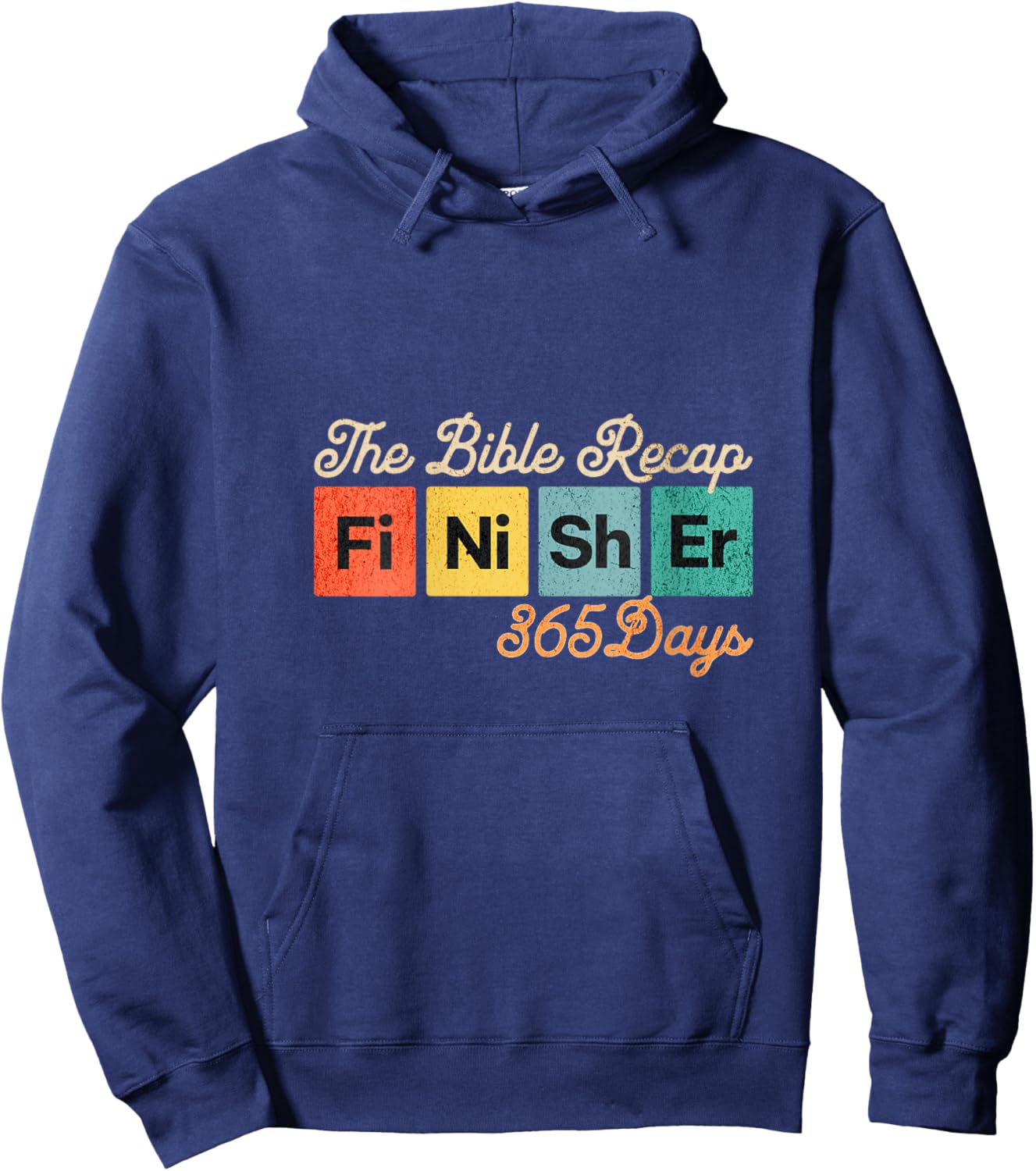 The Bible Recap Finisher 365 Days V-Neck Hoodie - Hoodie | Navy