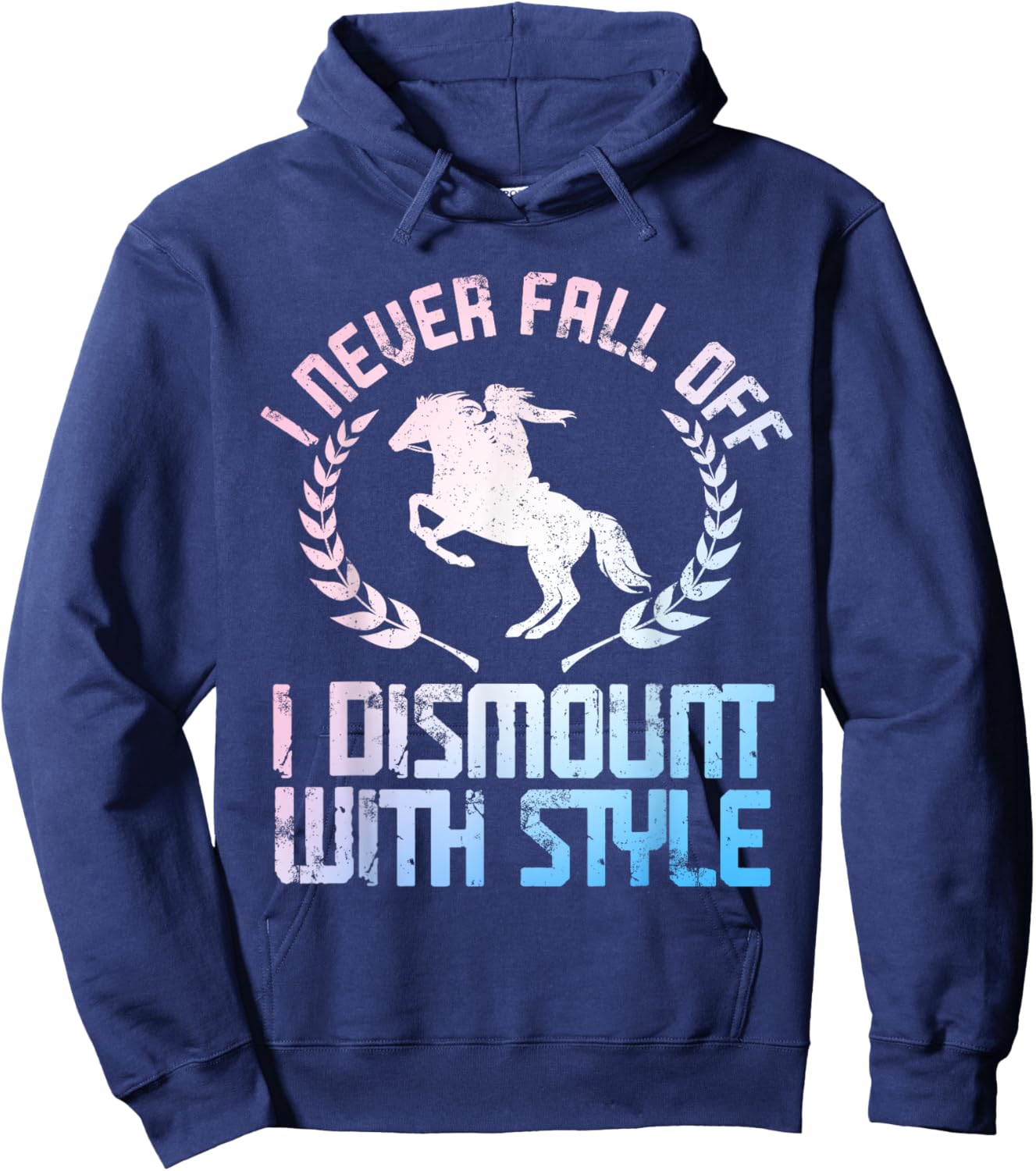 Funny Horse Racing Art Women Horse Lover Equestrian Hoodie - Hoodie | Navy