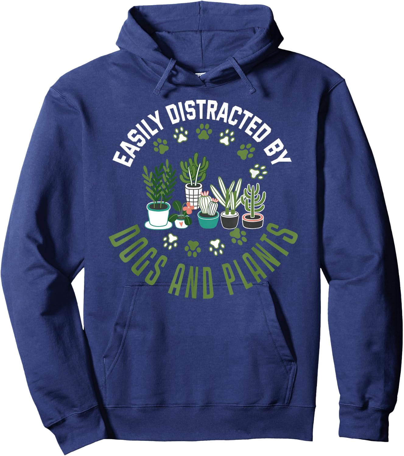 Plants and Dogs Funny Plant Lover Dog Lover Plant Hoodie - Hoodie | Navy