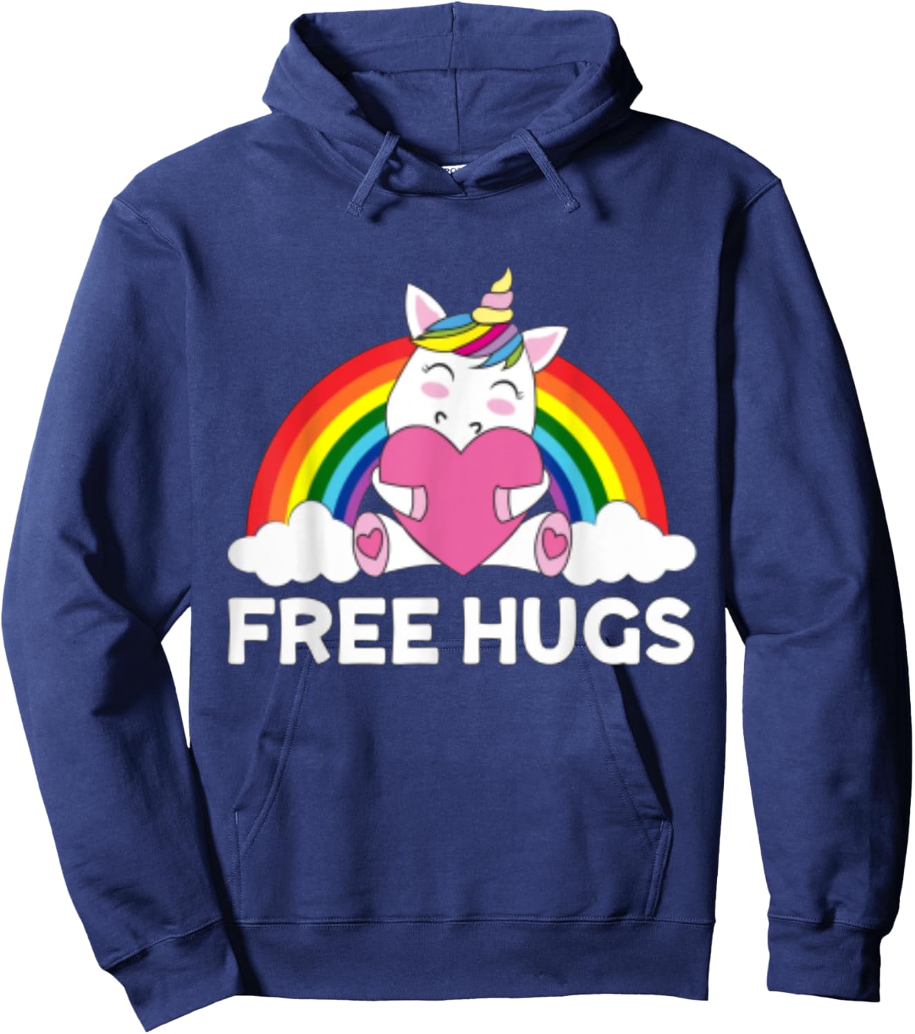 Free Hugs Unicorn Hoodie - Hoodie | Navy