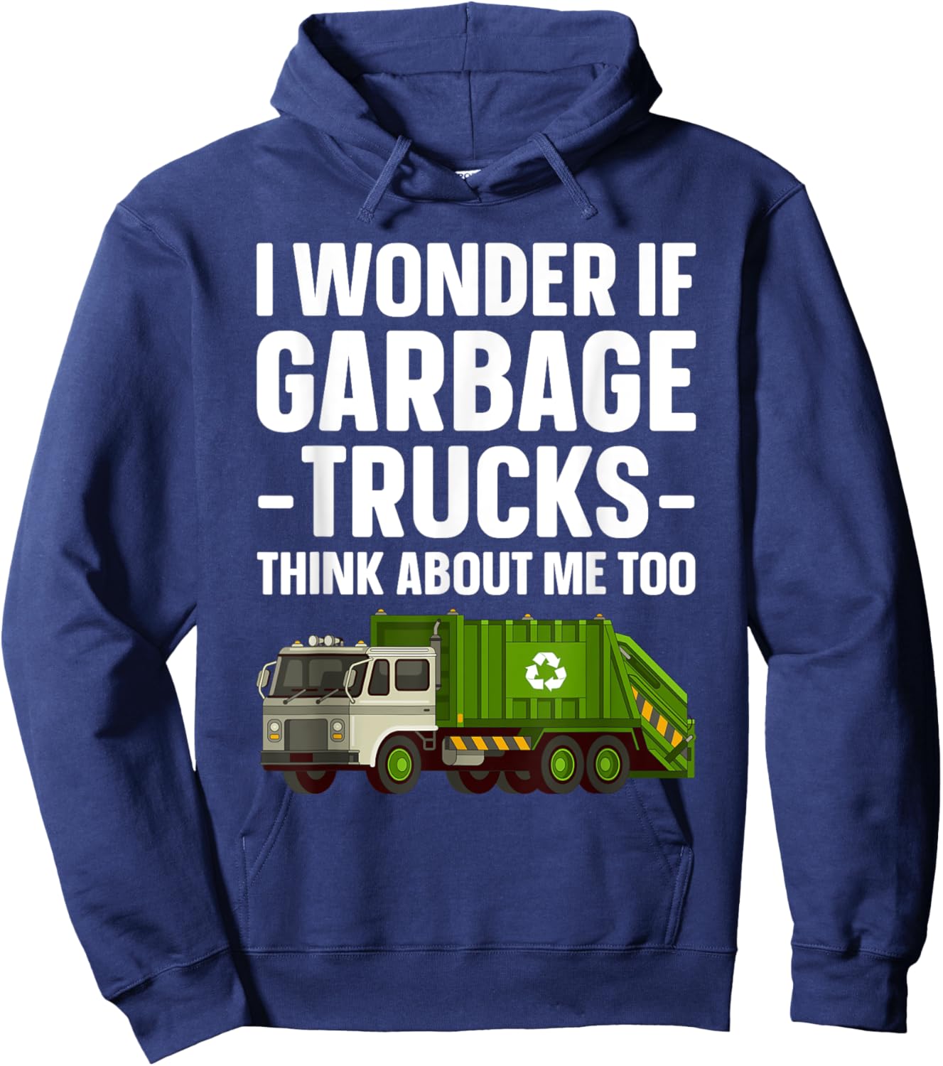 Funny Garbage Truck Art For Toddler Boys Trash Garbage Truck Hoodie - Hoodie | Navy