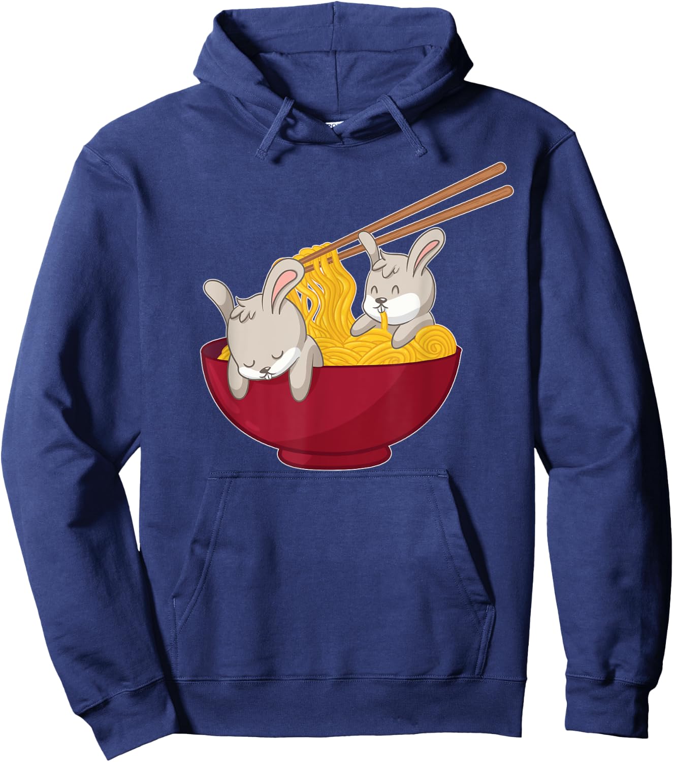 Kawaii Anime Japanese Ramen Noodles Bunny Rabbit Gift Hoodie - Hoodie | Navy