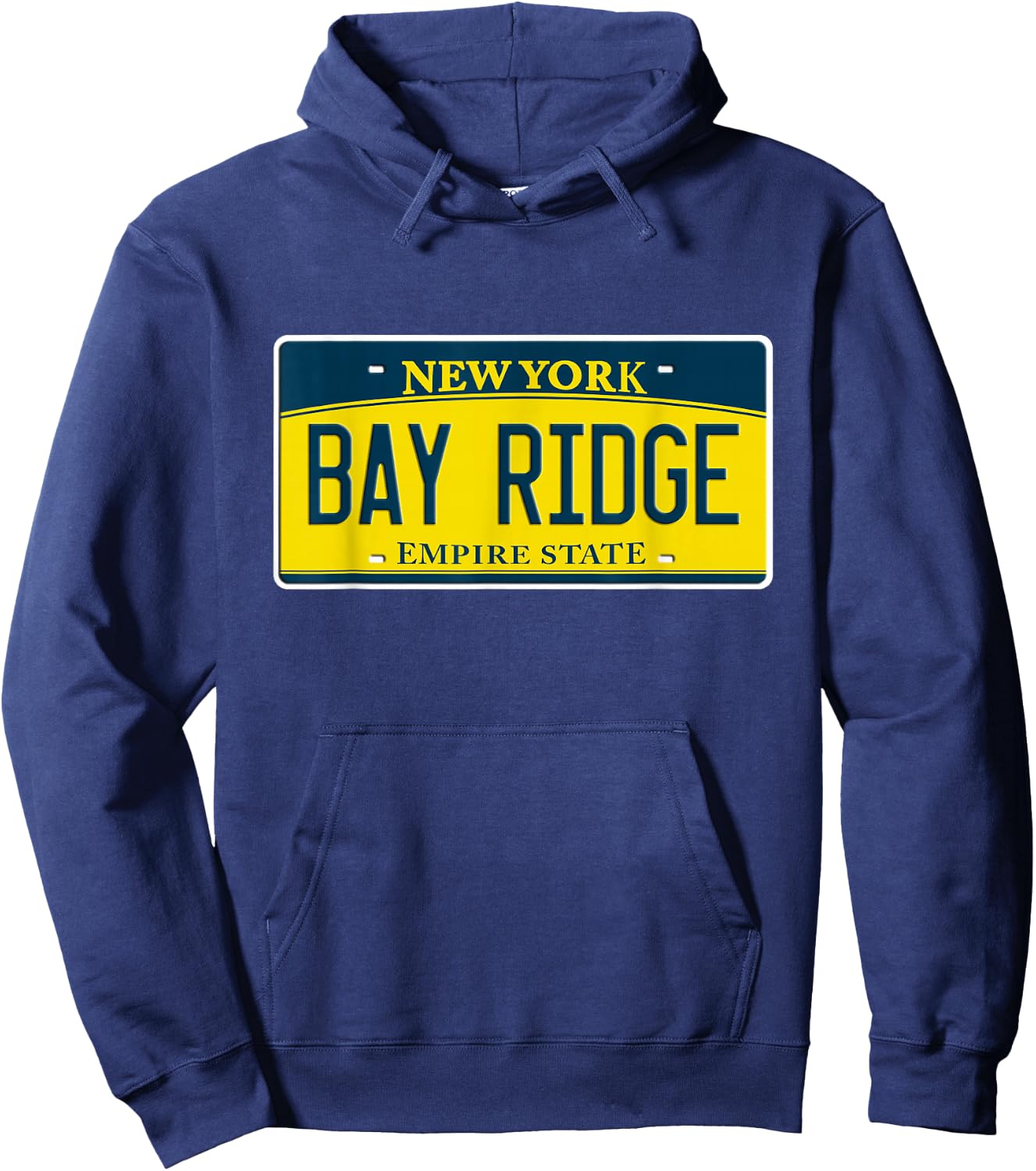 Bay Ridge Brooklyn NY New York Neighborhood License Plate Hoodie - Hoodie | Navy