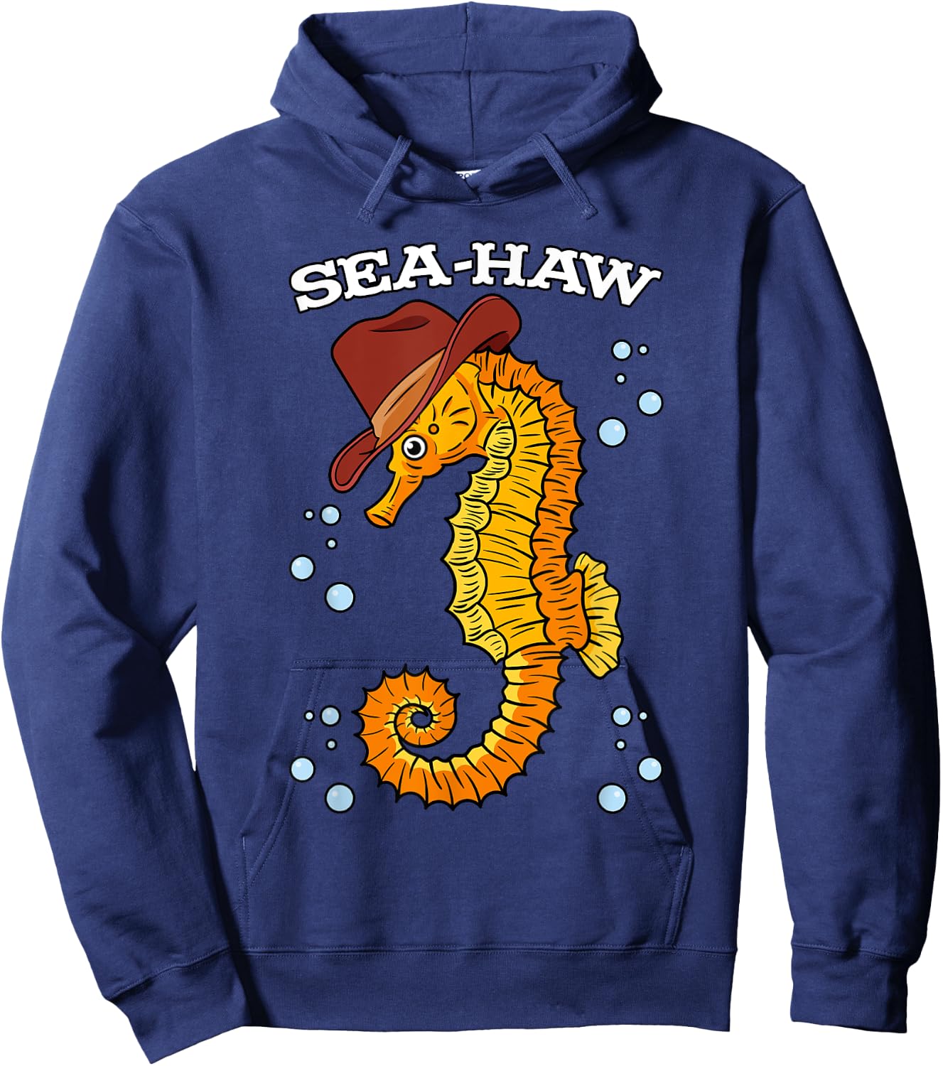 Seahorse Cowboy Hat Aquatic Sea Animal Fish Hippocampus Hoodie - Hoodie | Navy
